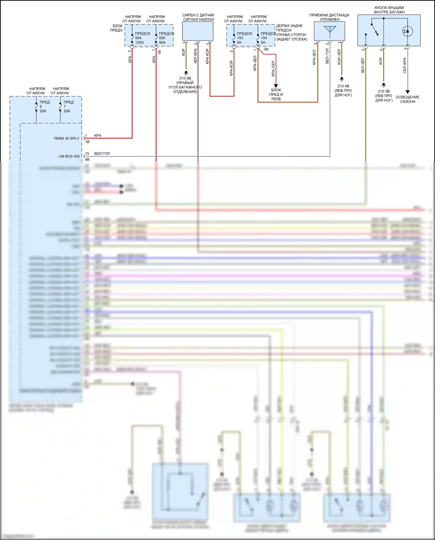 3 серия GT BMW F34 (2011-2016): Электросхема сигнализации и центрального запирания (1 из 3) 