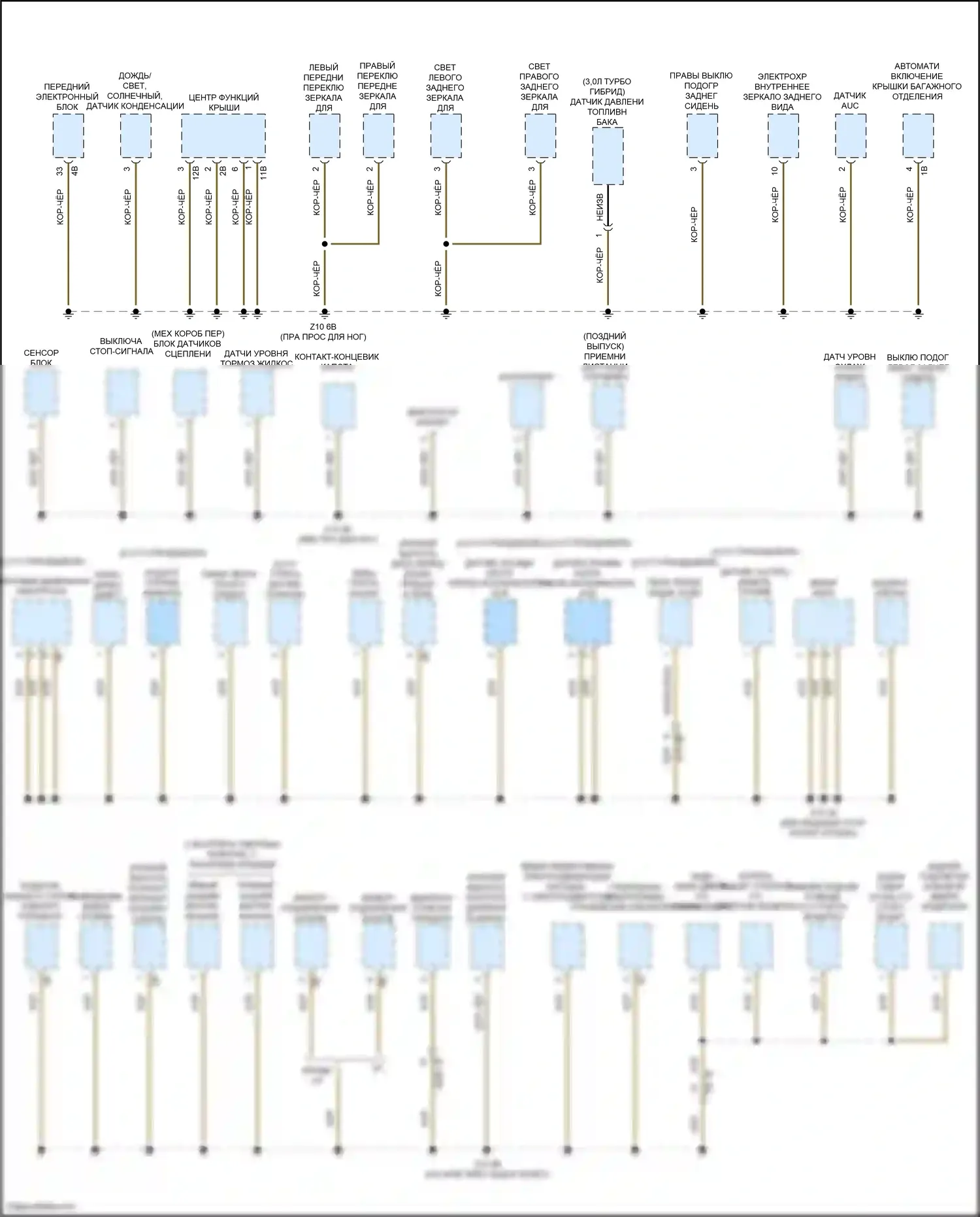 3 серия GT BMW F34 (2011-2016): Электросхема точек подключения масс (4 из 4) 