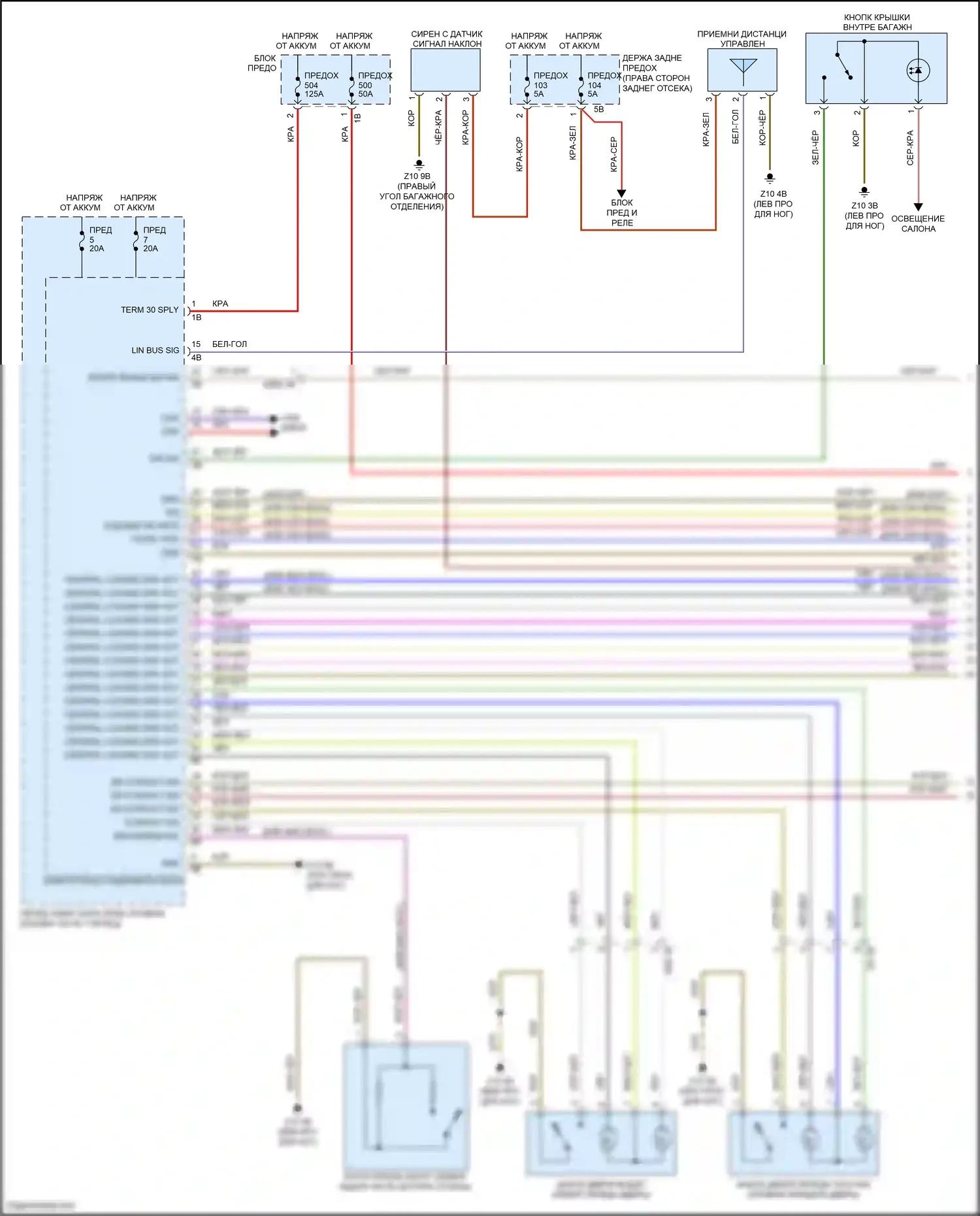 3 серия GT BMW F34 (2011-2016): Электросхема центрального замка (1 из 3) 