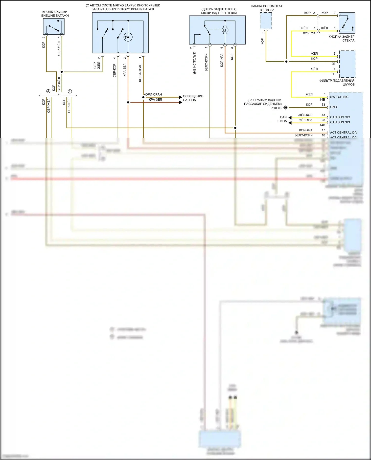 3 серия GT BMW F34 (2011-2016): Электросхема центрального замка (3 из 3) 