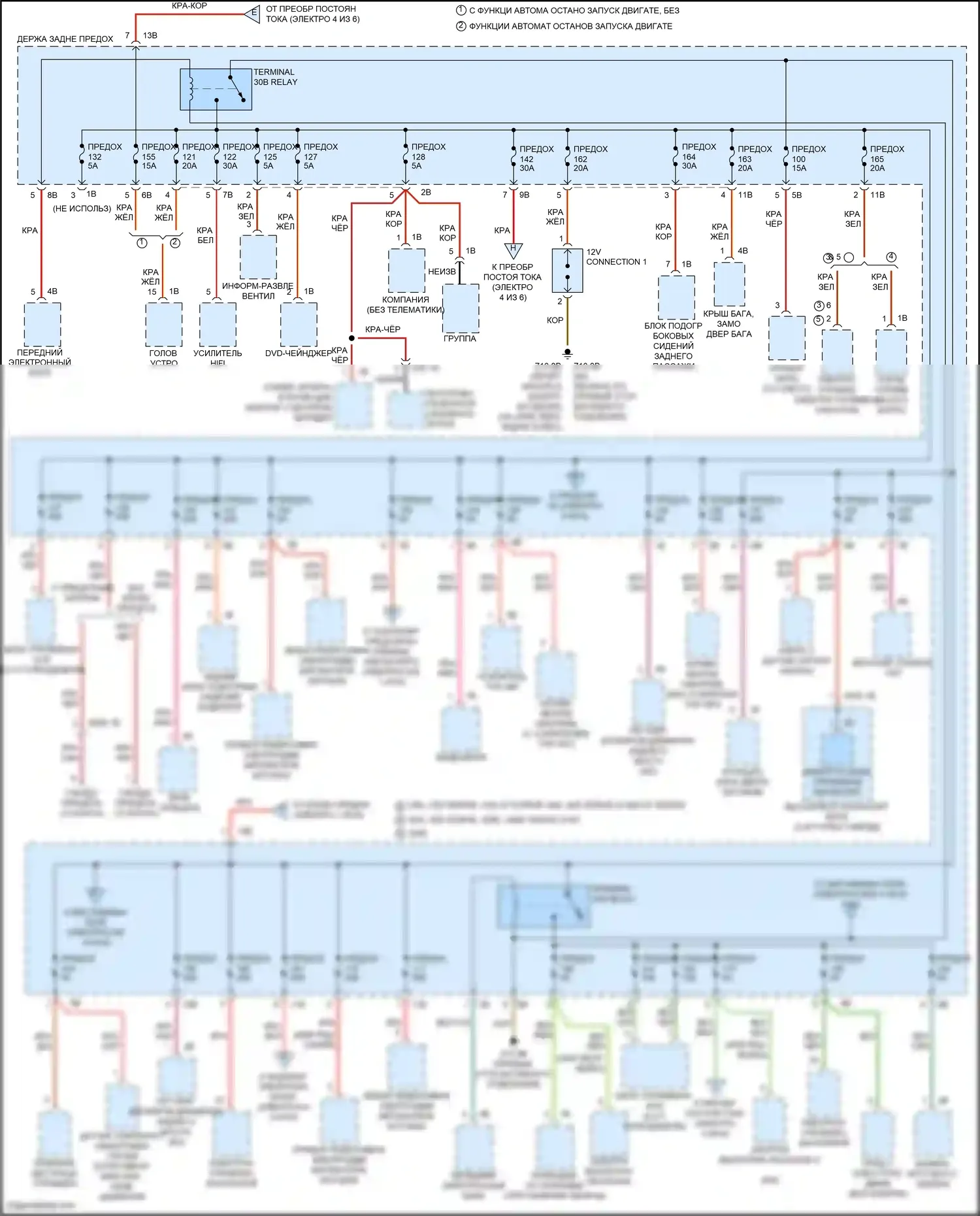 3 серия BMW F30/F31 рестайлинг (2015-2020): Электросхема блока предохранителей реле (3 из 6) 
