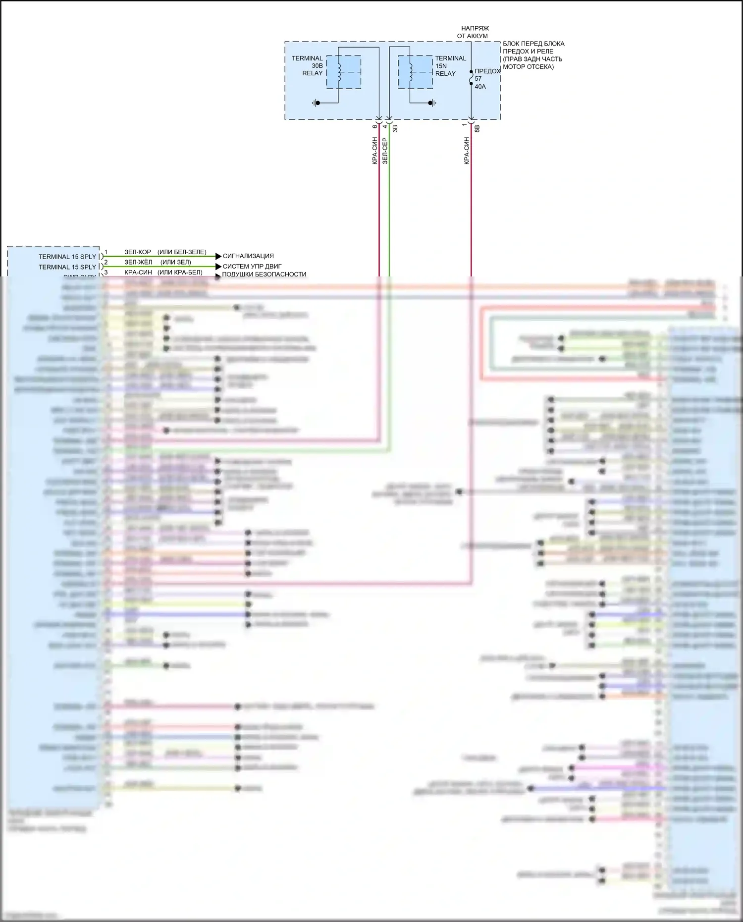 3 серия BMW F30/F31 рестайлинг (2015-2020): Электросхема переднего электронного блока управления (2 из 3) 