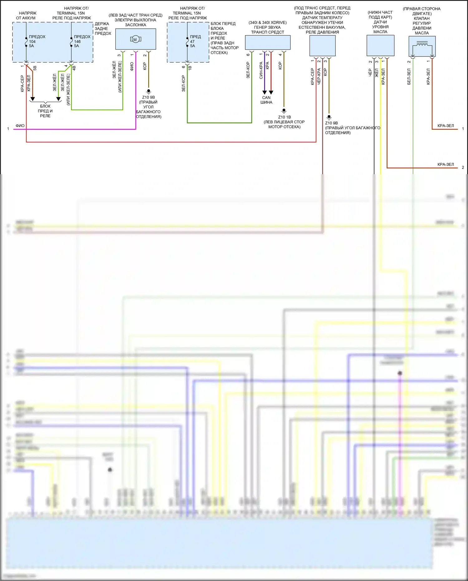 3 серия BMW F30/F31 рестайлинг (2015-2020): Электросхема двигателя 3,0л турбо (2 из 6) 