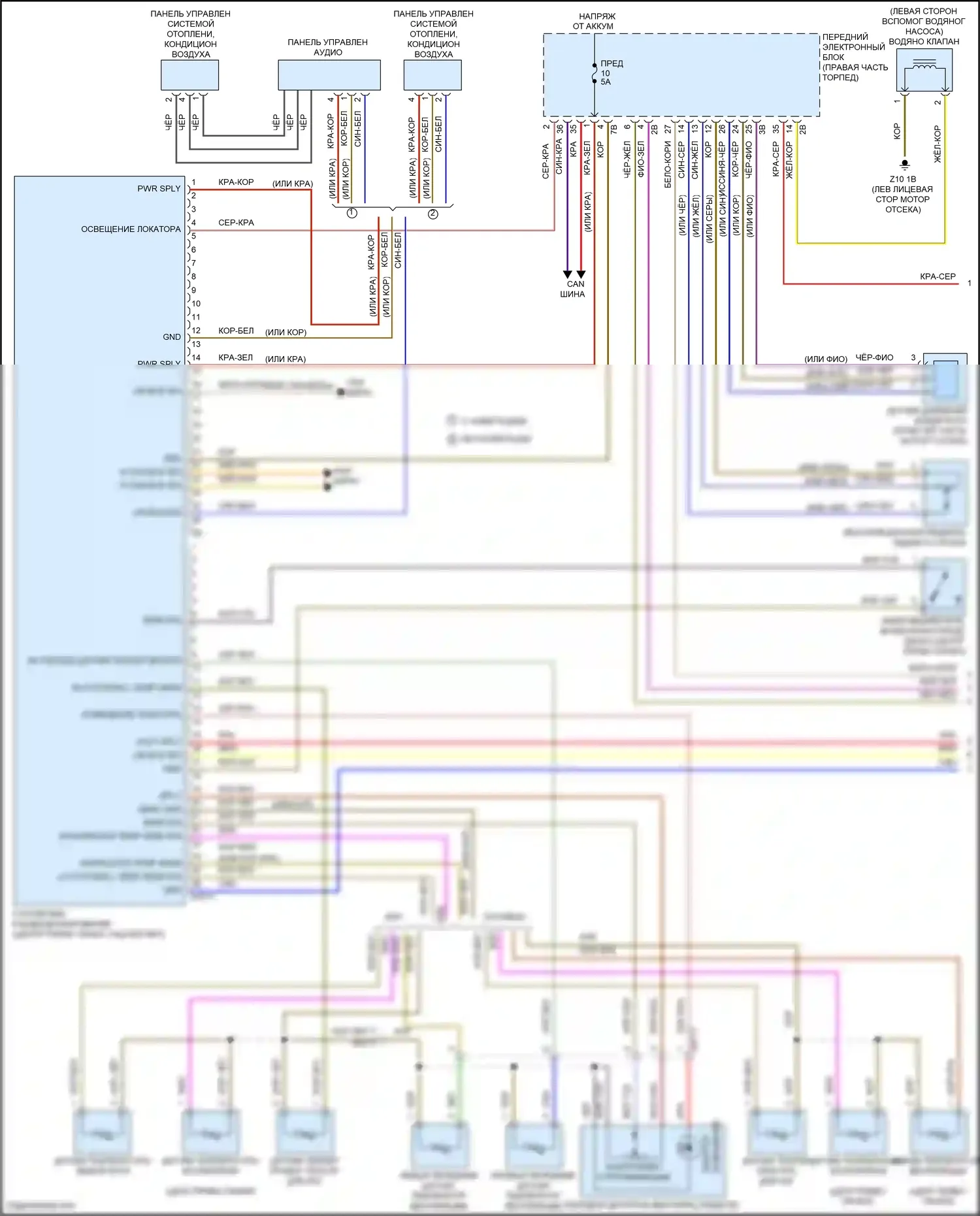 3 серия BMW F30/F31 рестайлинг (2015-2020): Электросхема климат контроля (1 из 4) 