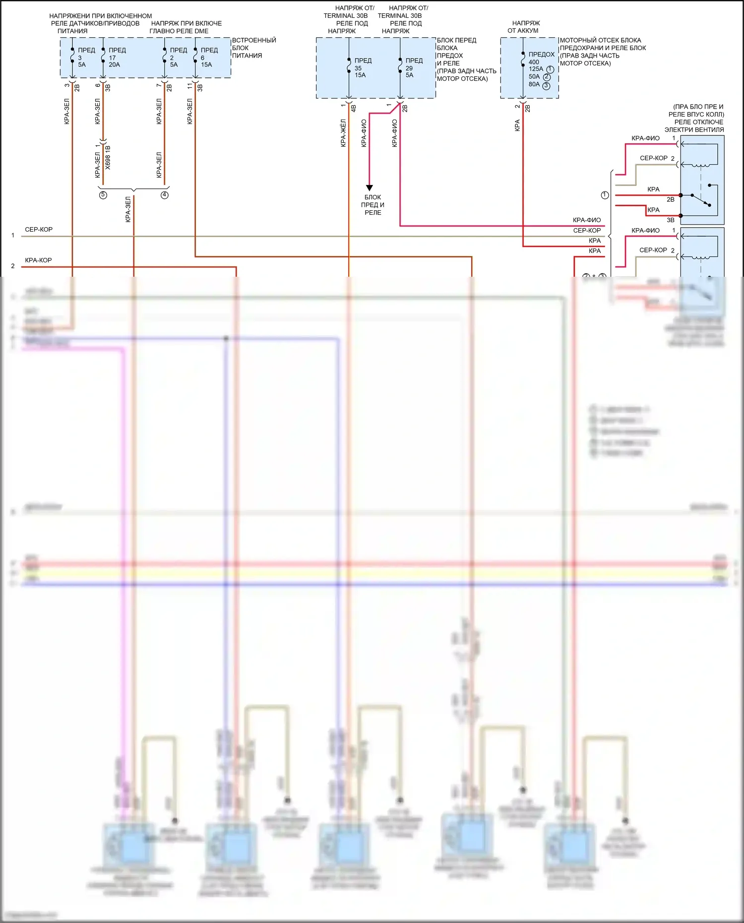 3 серия BMW F30/F31 рестайлинг (2015-2020): Электросхема климат контроля (3 из 4) 