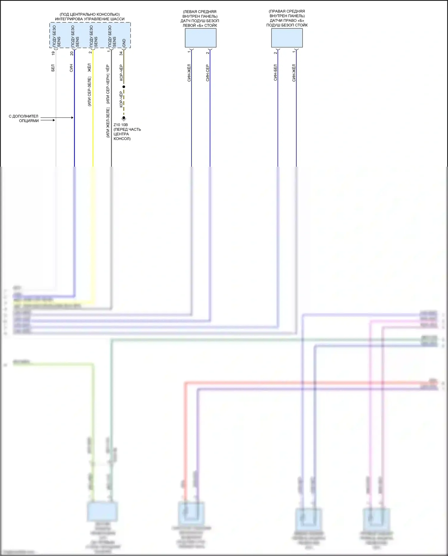 3 серия BMW F30/F31 рестайлинг (2015-2020): Электросхема подушек безопасности (3 из 4) 