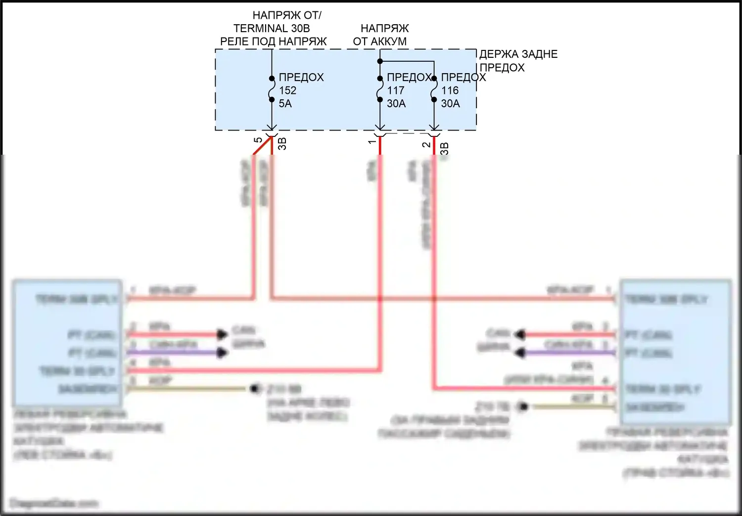 3 серия BMW F30/F31 рестайлинг (2015-2020): Электросхема подушек безопасности 