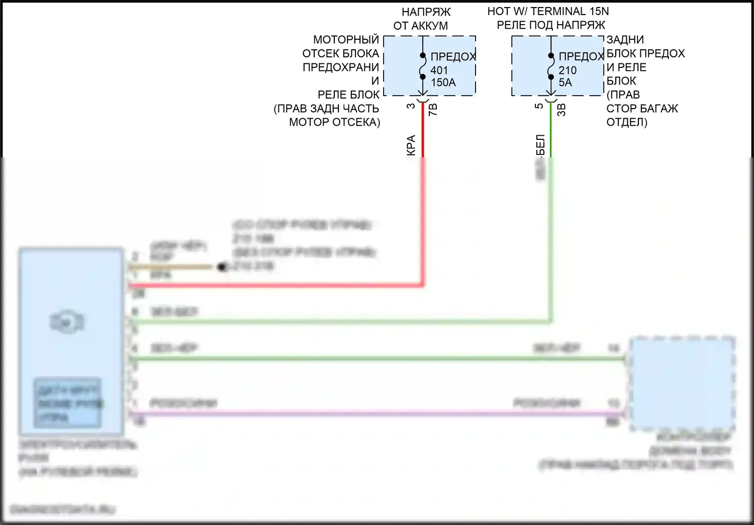 3 серия BMW G20/G21 рестайлинг (2022-2024): Электросхема электроусилителя руля 
