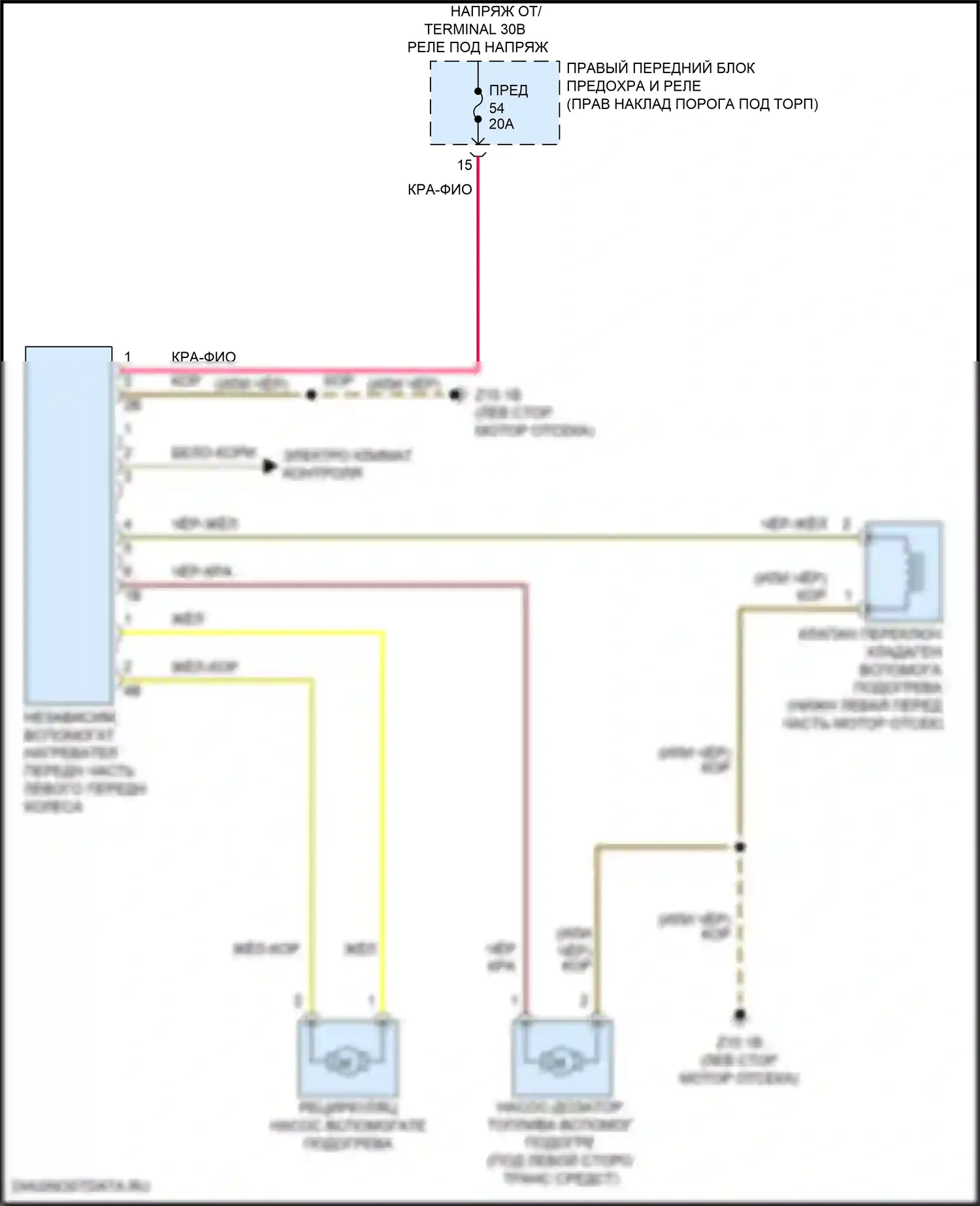 3 серия BMW G20/G21 рестайлинг (2022-2024): Электросхема автономного отопления 