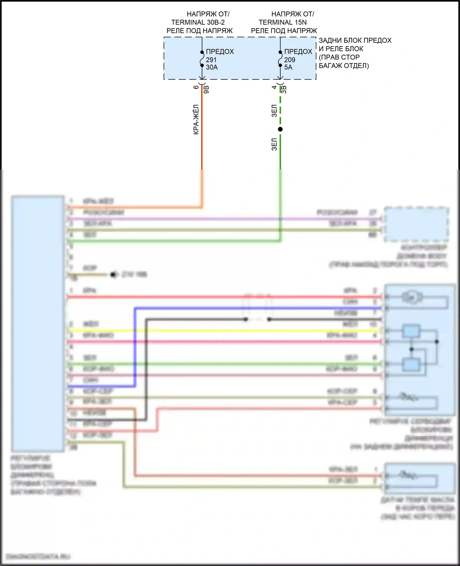 3 серия BMW G20/G21 рестайлинг (2022-2024): Электросхема заднего моста 