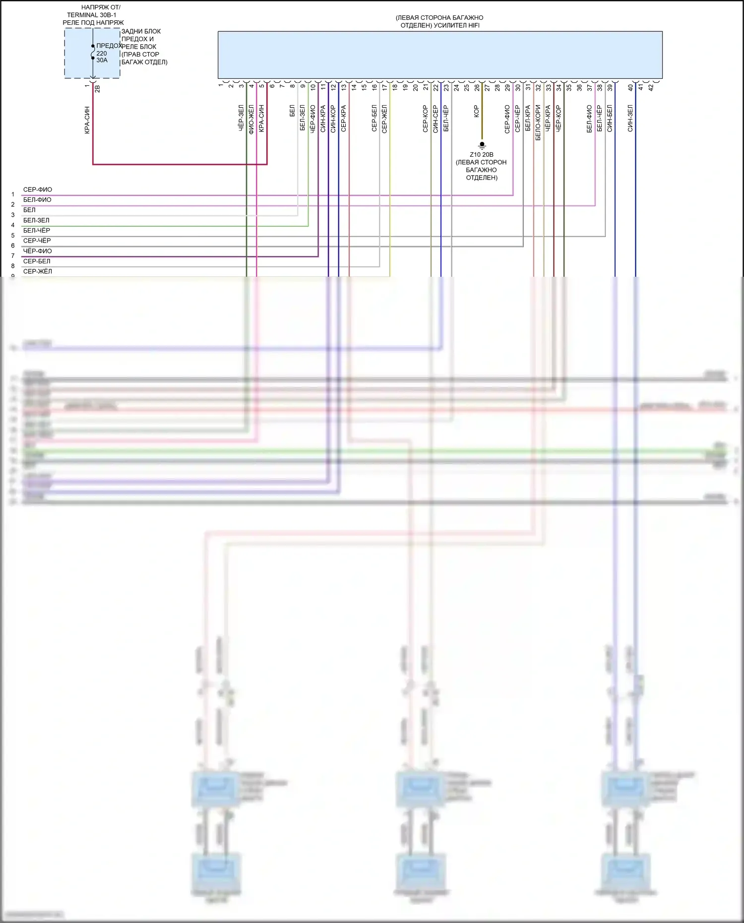 3 серия BMW G20/G21 рестайлинг (2022-2024): Hifi электросхема магнитолы, с активным звуковым оформлением (3 из 6) 