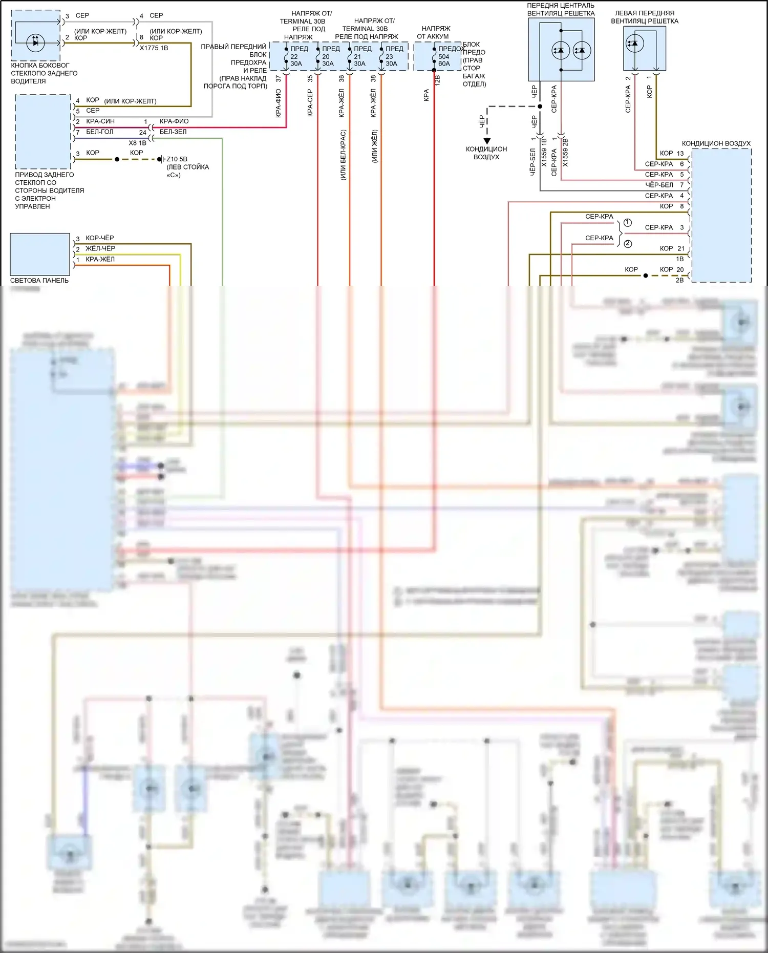 3 серия BMW G20/G21 рестайлинг (2022-2024): Электросхема подсветки приборной панели 