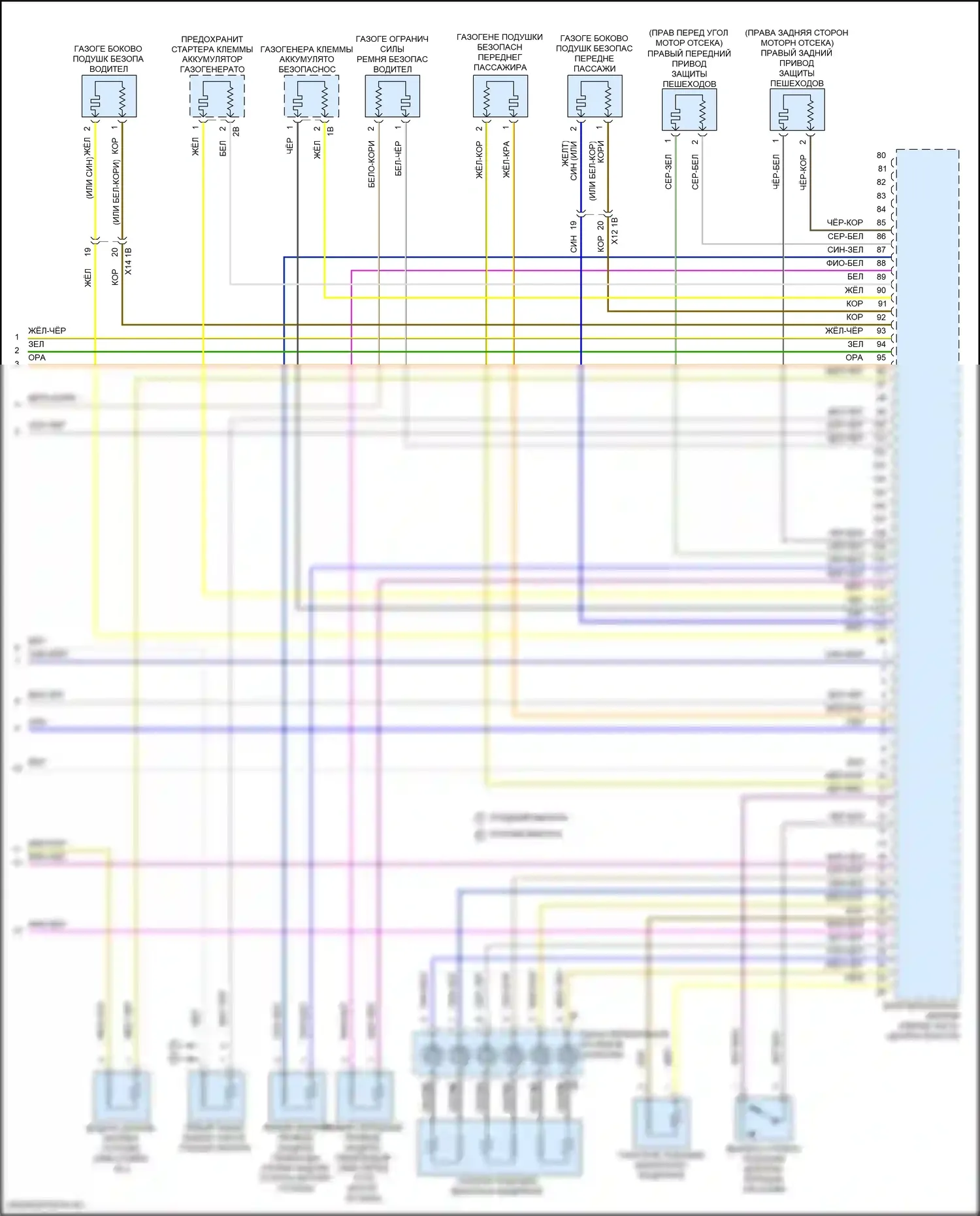 3 серия BMW G20/G21 рестайлинг (2022-2024): Электросхема подушек безопасности (4 из 4) 