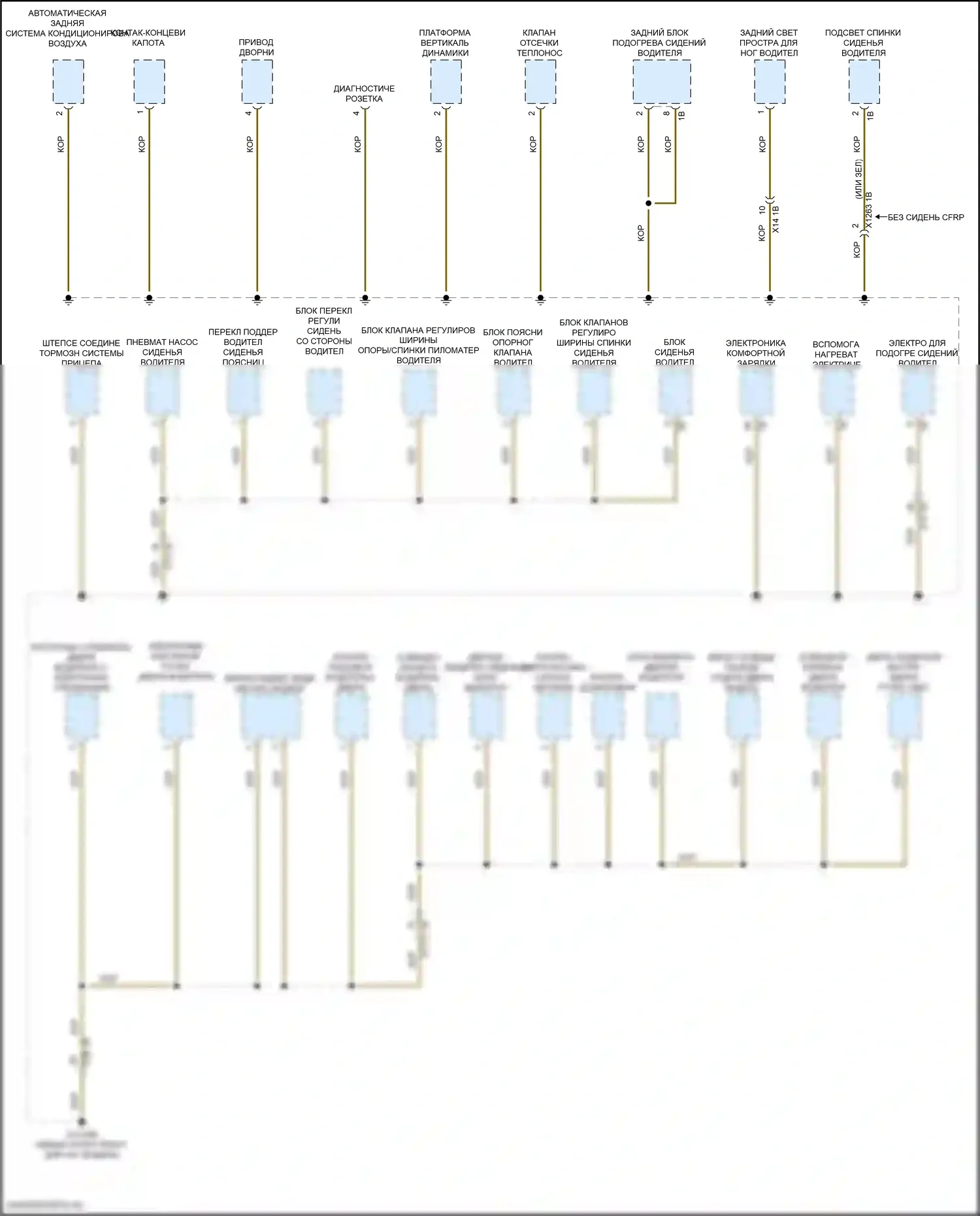 3 серия BMW G20/G21 рестайлинг (2022-2024): Электросхема разводки массы (3 из 7) 