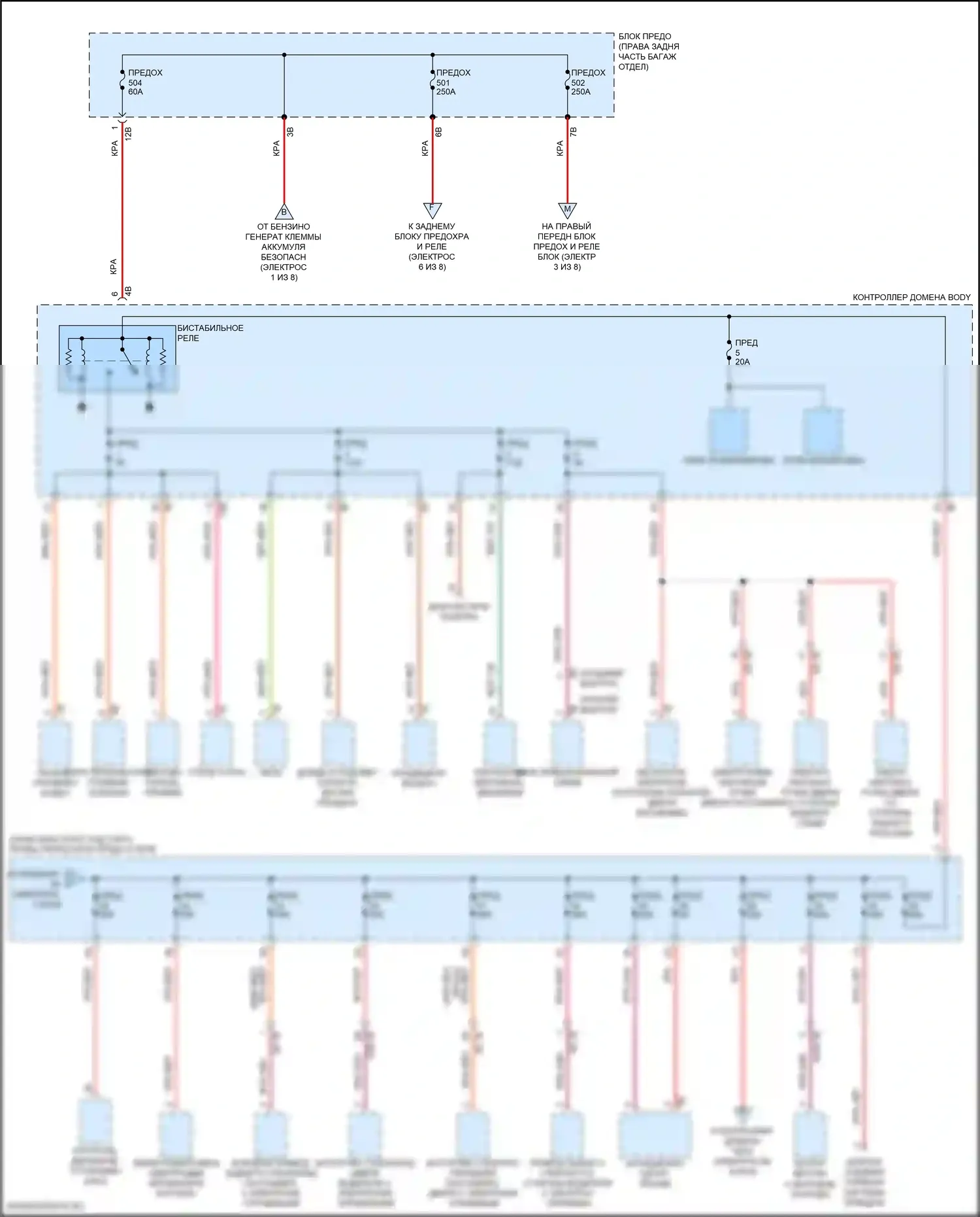 3 серия BMW G20/G21 (2018-2023): Электросхема блока предохранителей реле (2 из 8) 