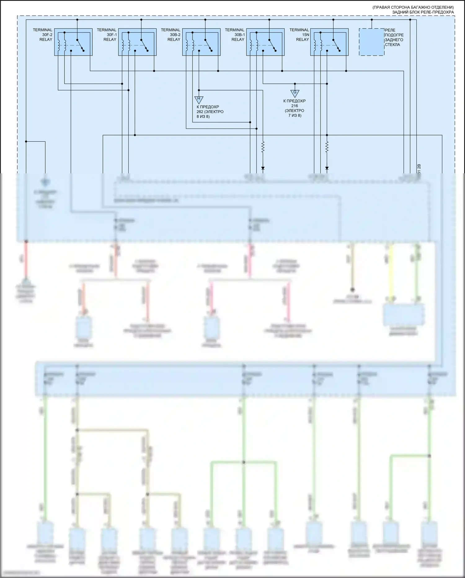3 серия BMW G20/G21 (2018-2023): Электросхема блока предохранителей реле (6 из 8) 