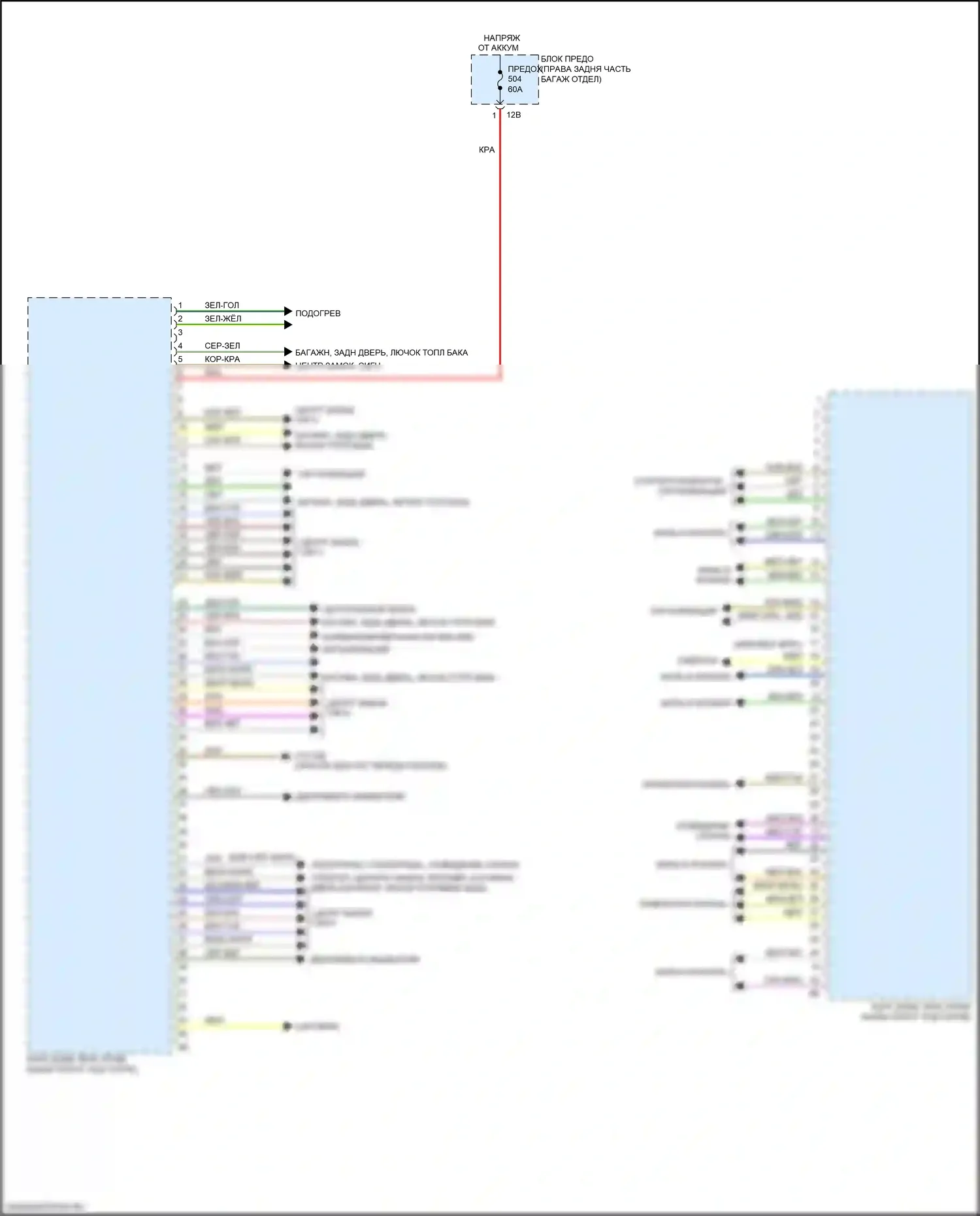3 серия BMW G20/G21 (2018-2023): Электросхема блоков управления кузовом (2 из 3) 