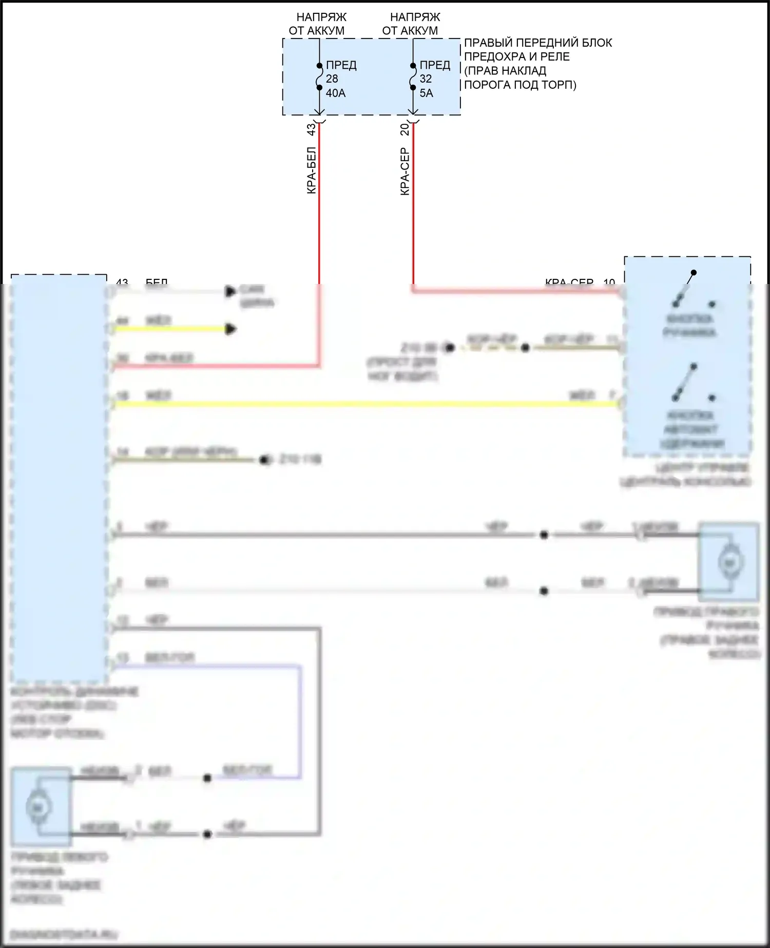 3 серия BMW G20/G21 (2018-2023): Электросхема блокировки селектора 
