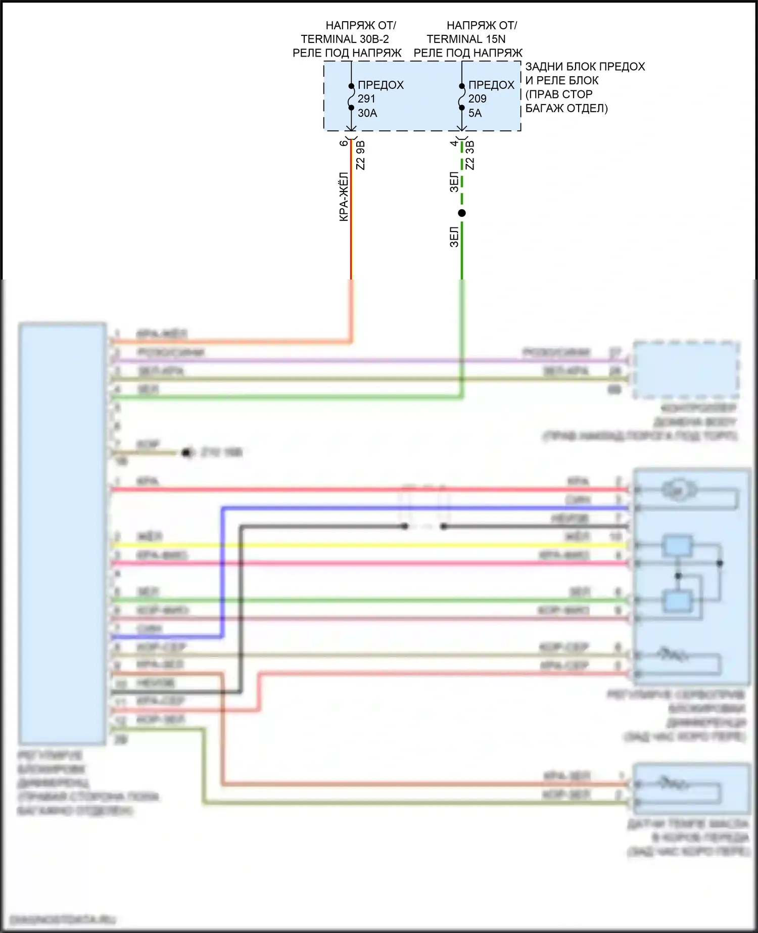 3 серия BMW G20/G21 (2018-2023): Электросхема заднего моста 