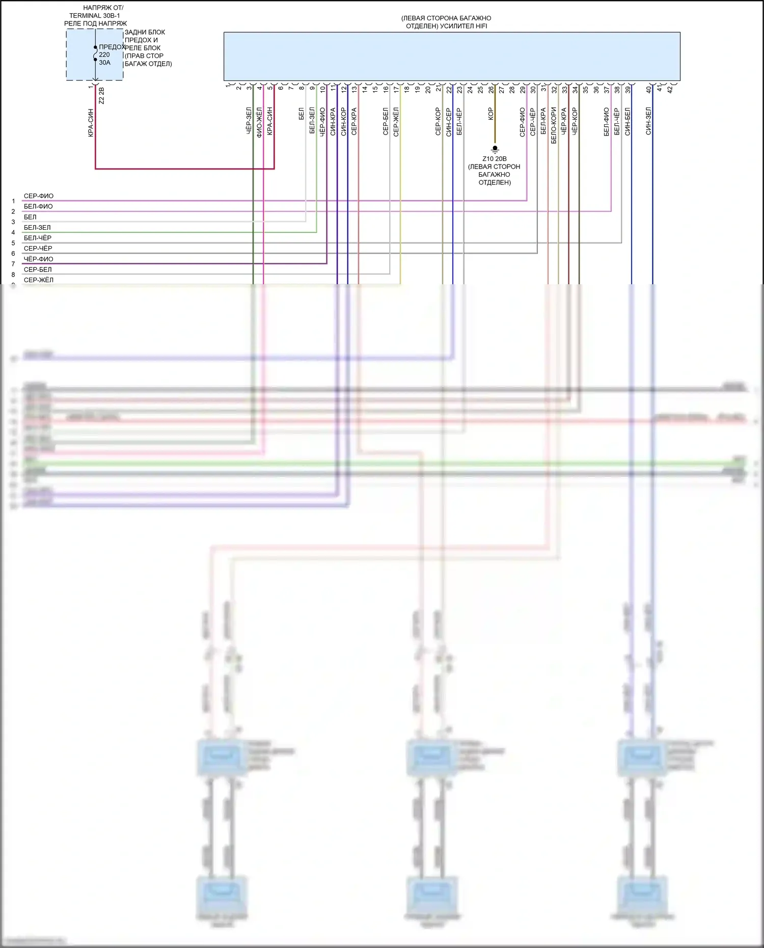 3 серия BMW G20/G21 (2018-2023): Hifi электросхема магнитолы, с активным звуковым оформлением (3 из 5) 