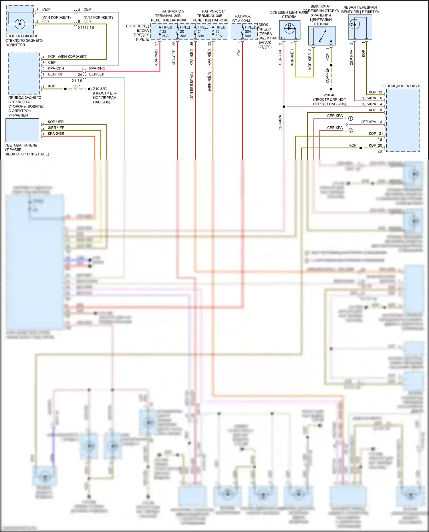3 серия BMW G20/G21 (2018-2023): Электросхема подсветки приборной панели 