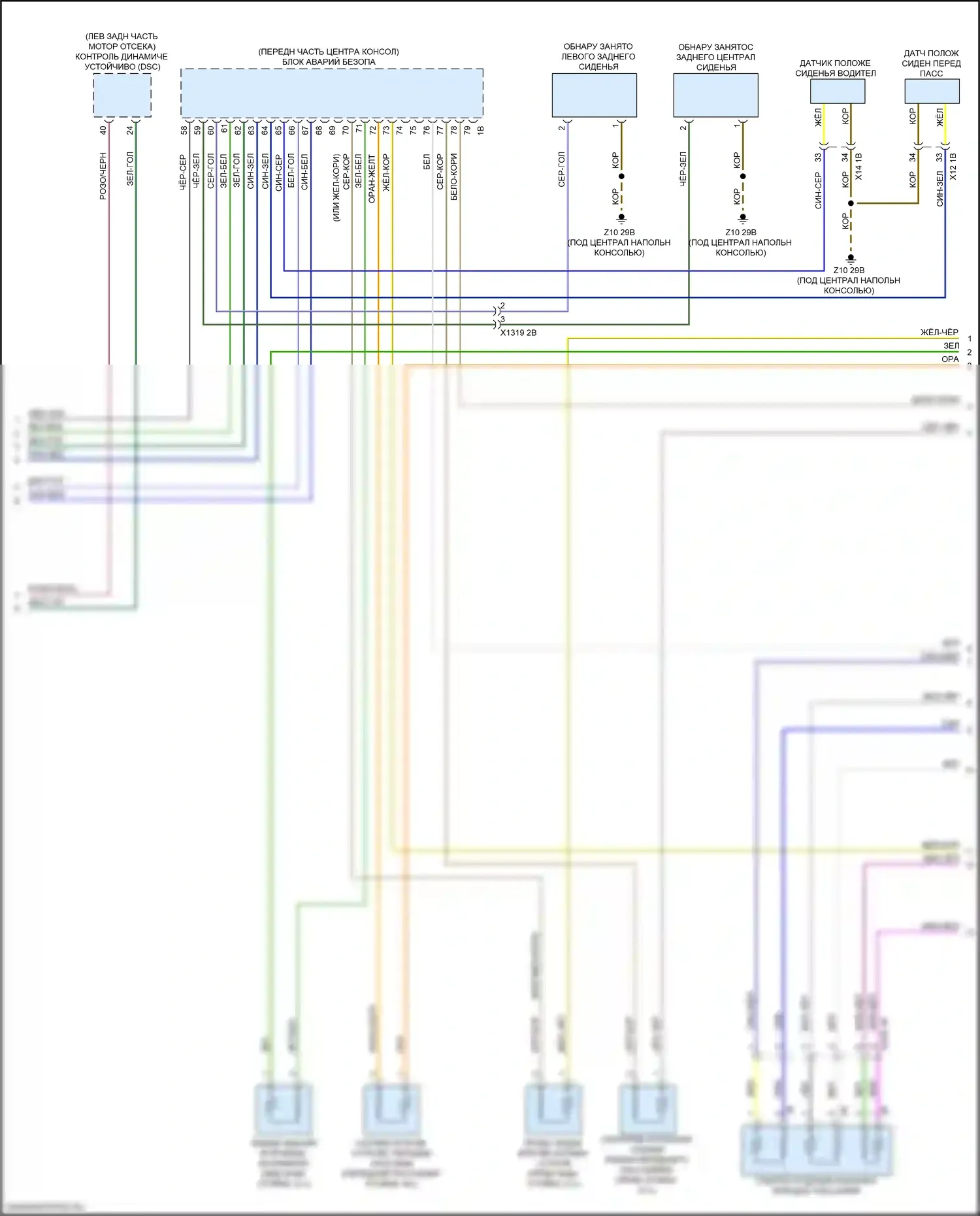3 серия BMW G20/G21 (2018-2023): Электросхема подушек безопасности (3 из 4) 