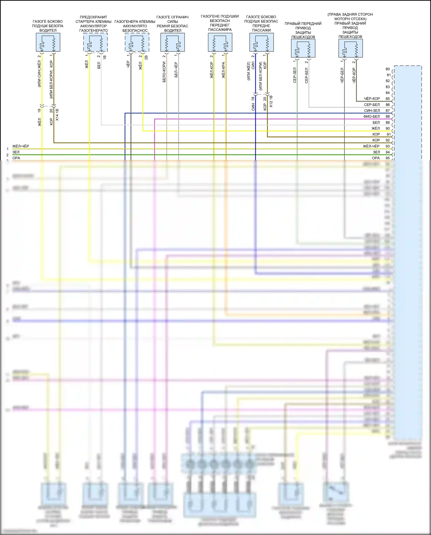 3 серия BMW G20/G21 (2018-2023): Электросхема подушек безопасности (4 из 4) 