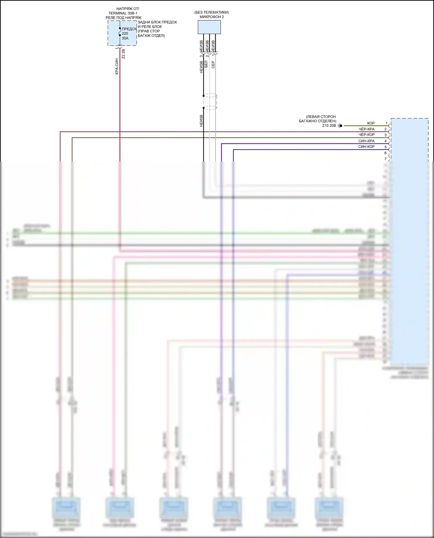 3 серия BMW G20/G21 (2018-2023): Электросхема навигации, базовой с аудиоблоком приемника (6 из 6) 