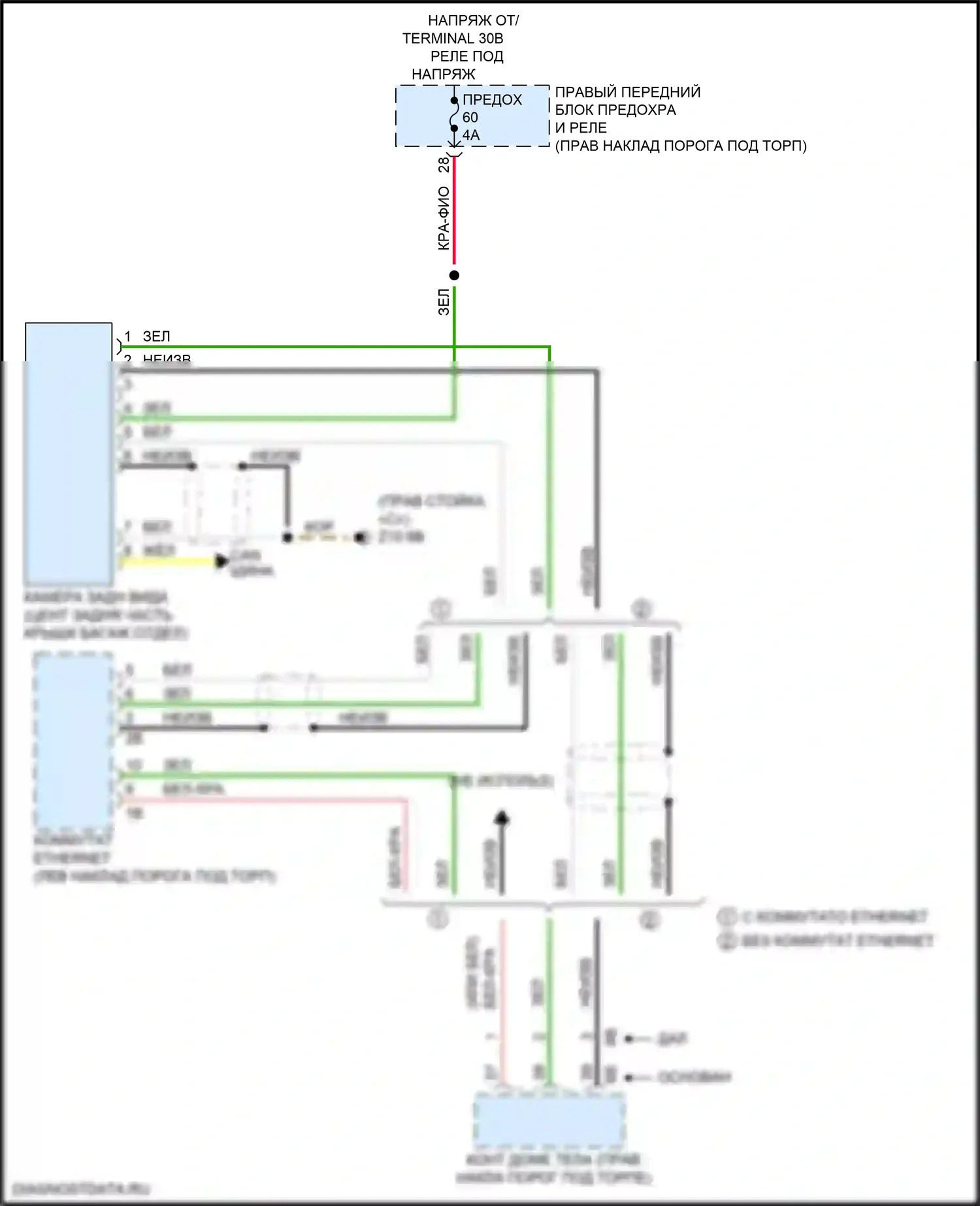 3 серия BMW G20/G21 (2018-2023): Электросхема задней камеры 