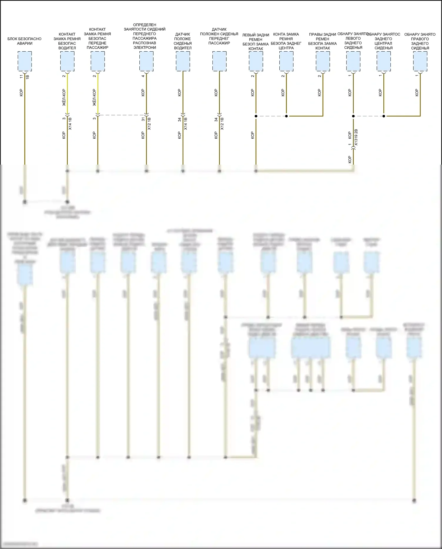3 серия BMW G20/G21 (2018-2023): Электросхема разводки массы (4 из 7) 