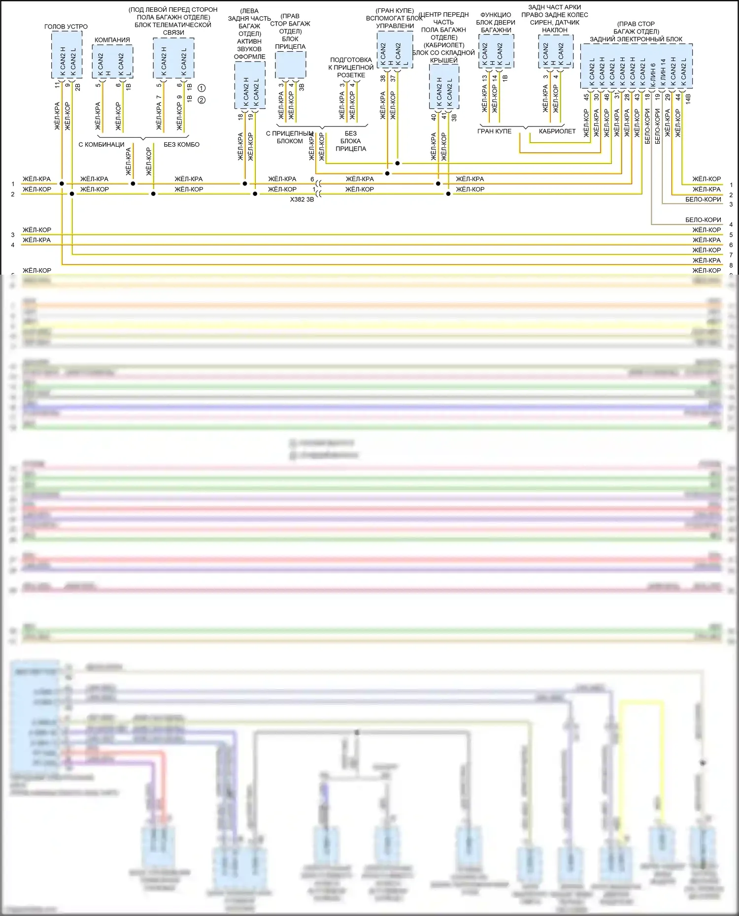 4 серия Gran Coupe BMW F36 рестайлинг (2017-2020): Can шина электросхема (2 из 5) 