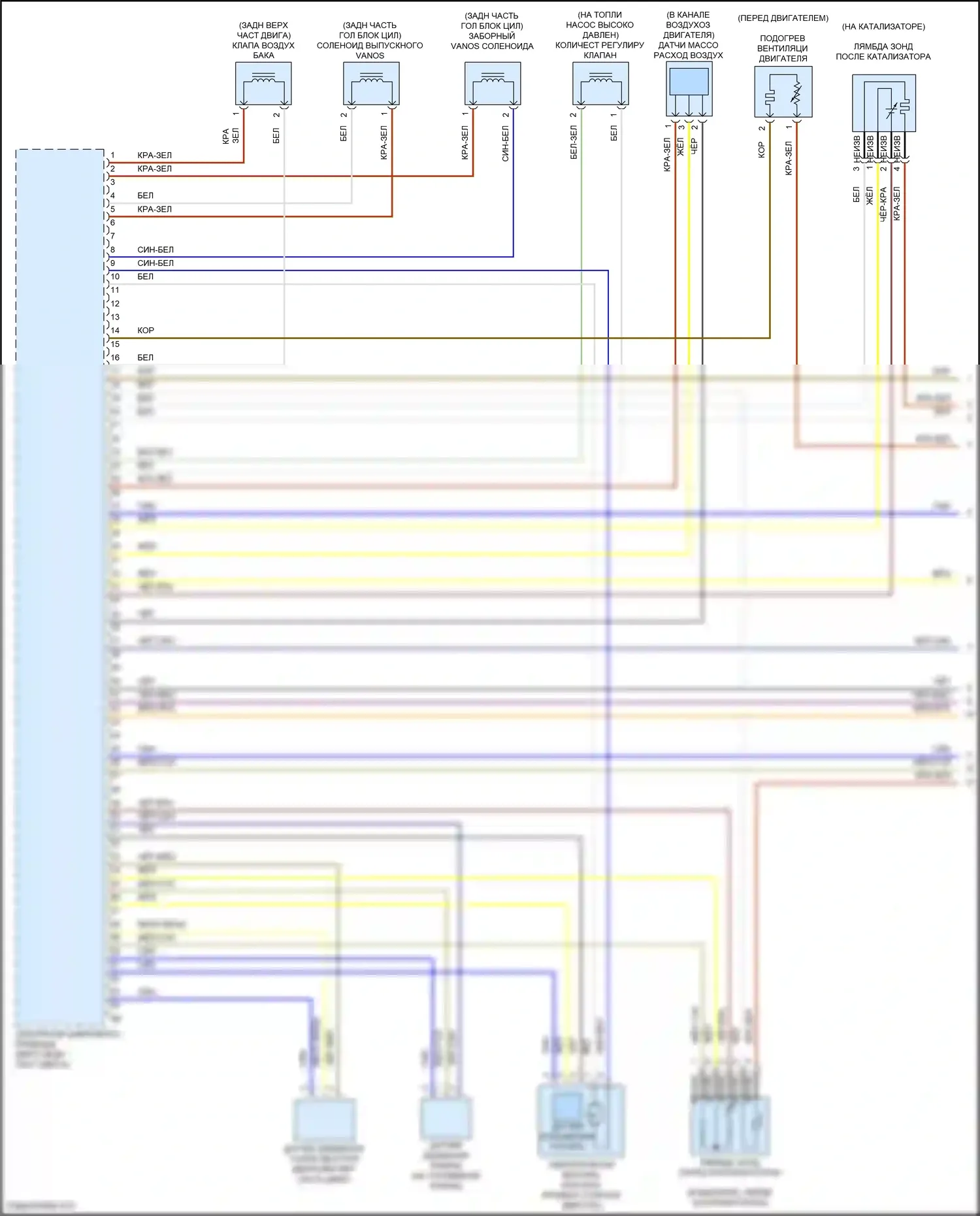 4 серия Gran Coupe BMW F36 рестайлинг (2017-2020): Электросхема двигателя 2.0л турбо (1 из 7) 