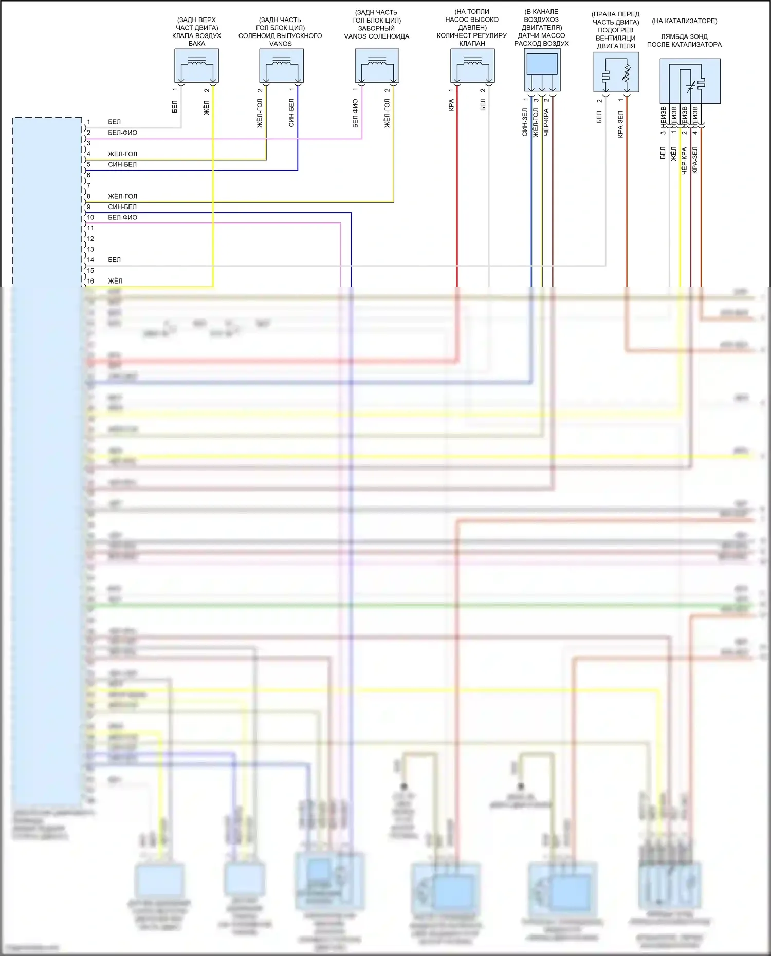 4 серия Gran Coupe BMW F36 рестайлинг (2017-2020): Электросхема двигателя 3,0л турбо (1 из 7) 