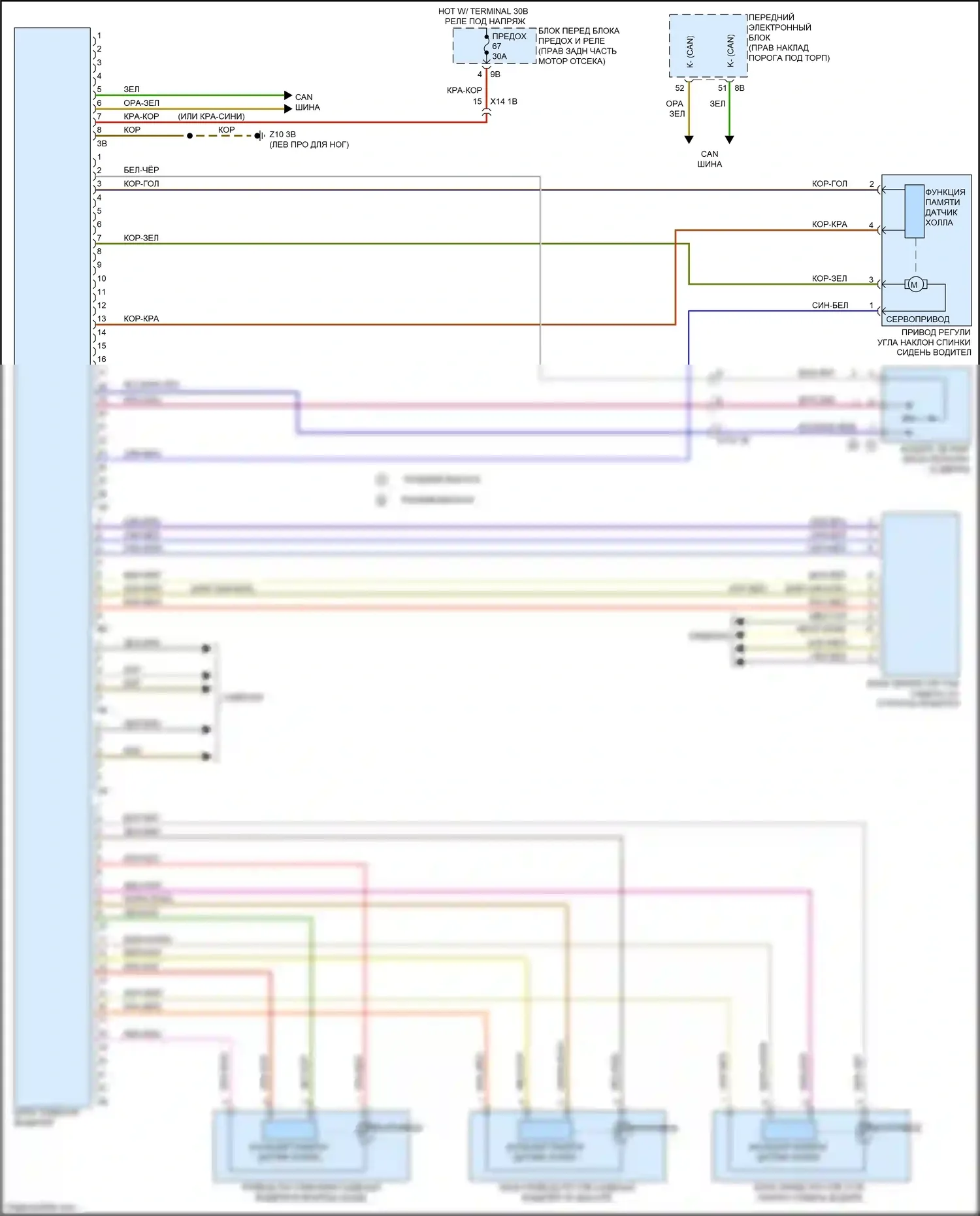 4 серия Gran Coupe BMW F36 рестайлинг (2017-2020): Электросхема сиденья памяти водителя 