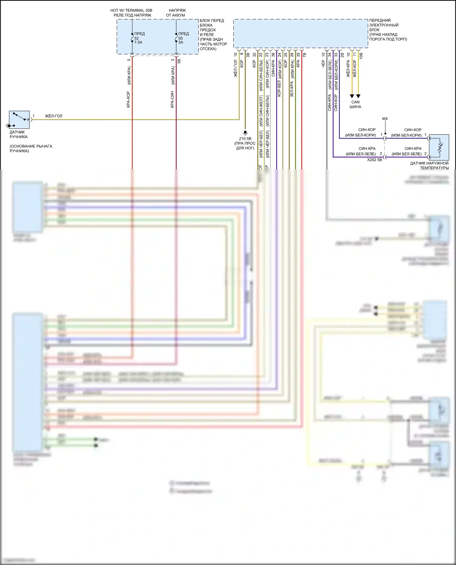 4 серия Gran Coupe BMW F36 рестайлинг (2017-2020): Электросхема приборной панели 