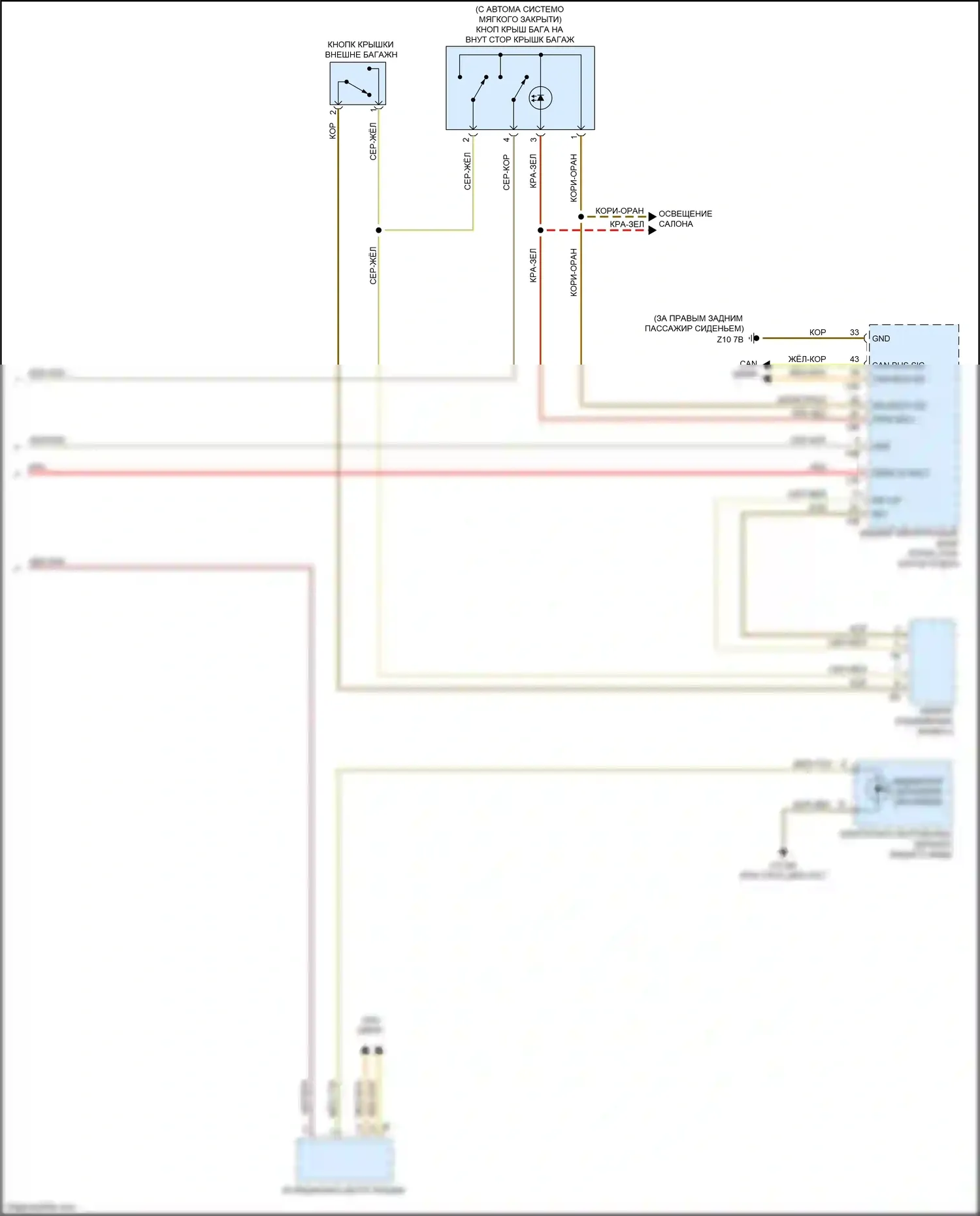 4 серия Gran Coupe BMW F36 рестайлинг (2017-2020): Электросхема сигнализации и центрального запирания (3 из 3) 