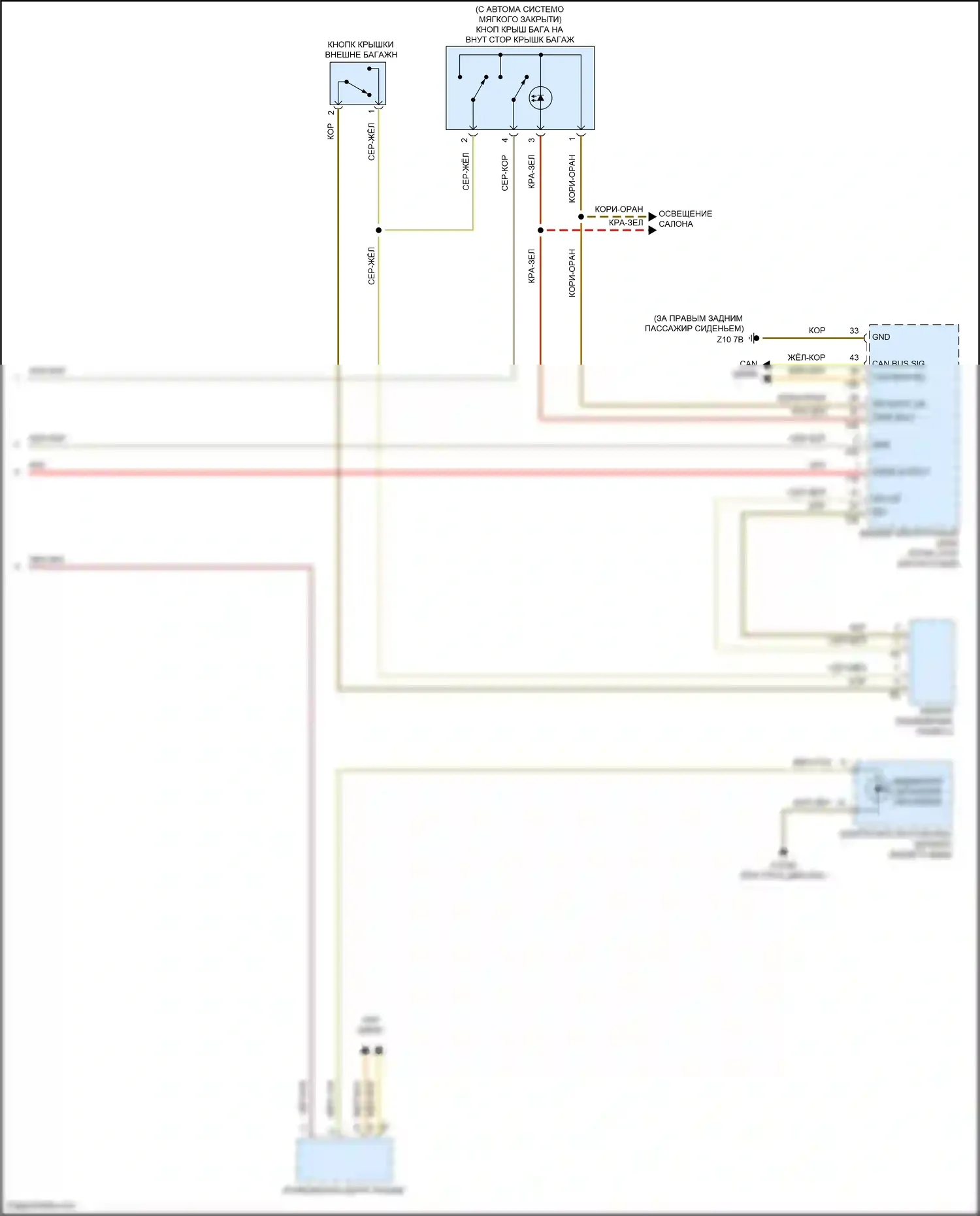 4 серия Gran Coupe BMW F36 рестайлинг (2017-2020): Электросхема центрального замка (3 из 3) 