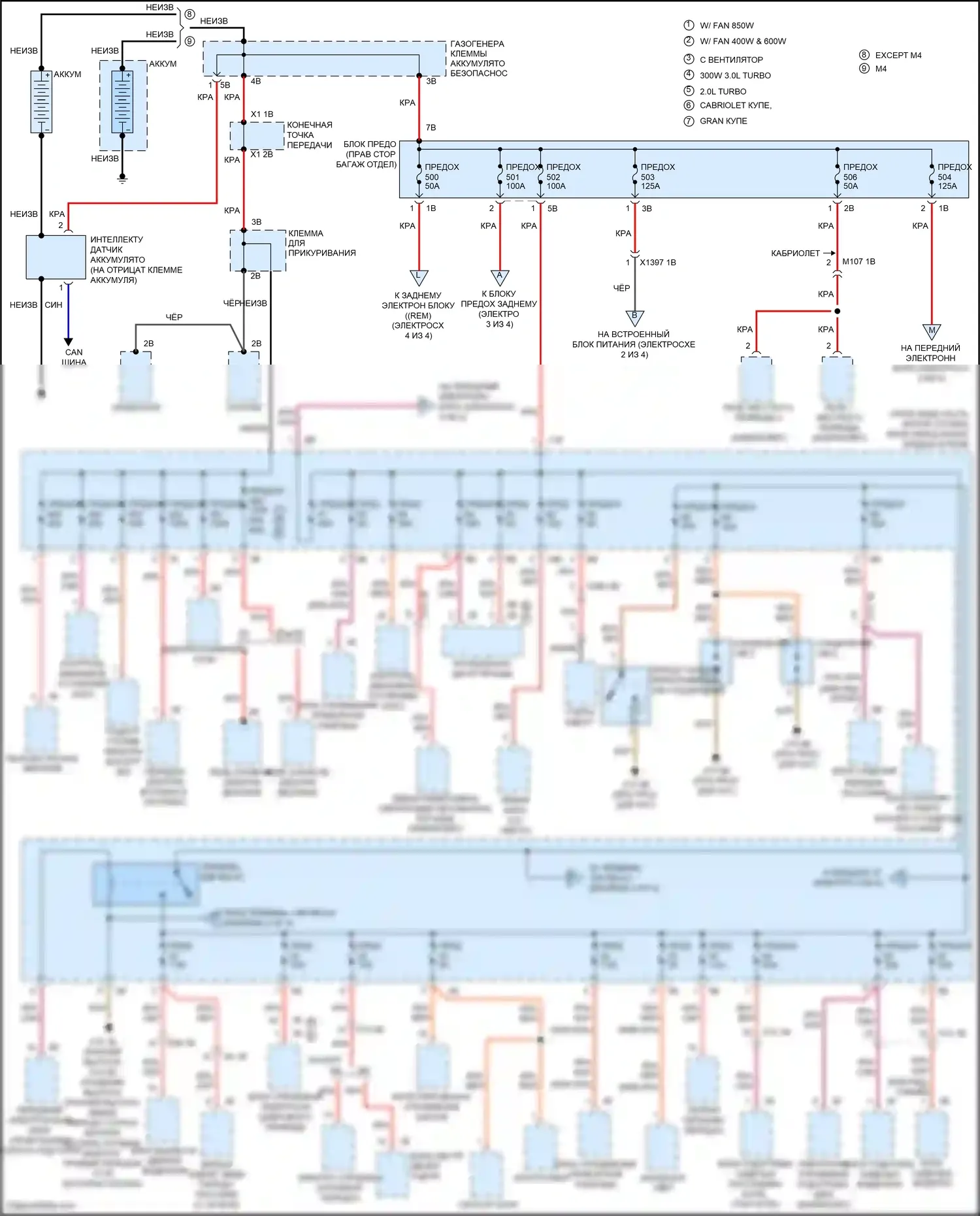 4 серия Gran Coupe BMW F36 (2013-2017): Электросхема блока предохранителей реле (1 из 4) 