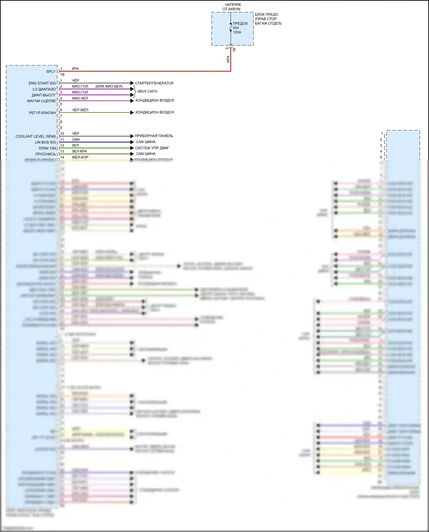 4 серия Gran Coupe BMW F36 (2013-2017): Электросхема переднего электронного блока управления (1 из 3) 