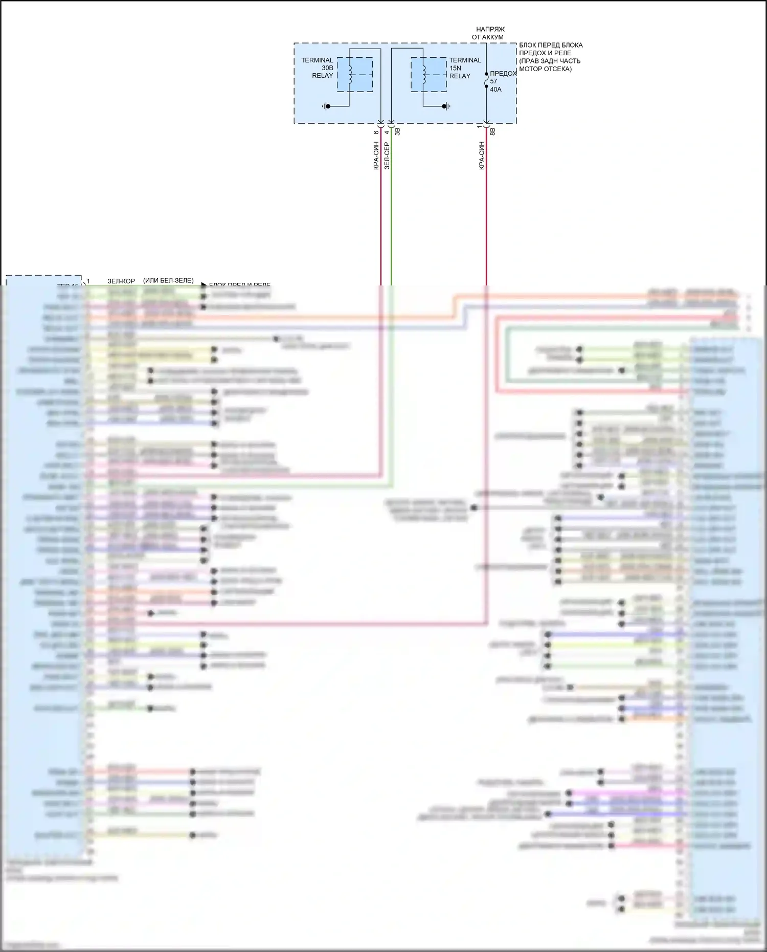4 серия Gran Coupe BMW F36 (2013-2017): Электросхема переднего электронного блока управления (2 из 3) 