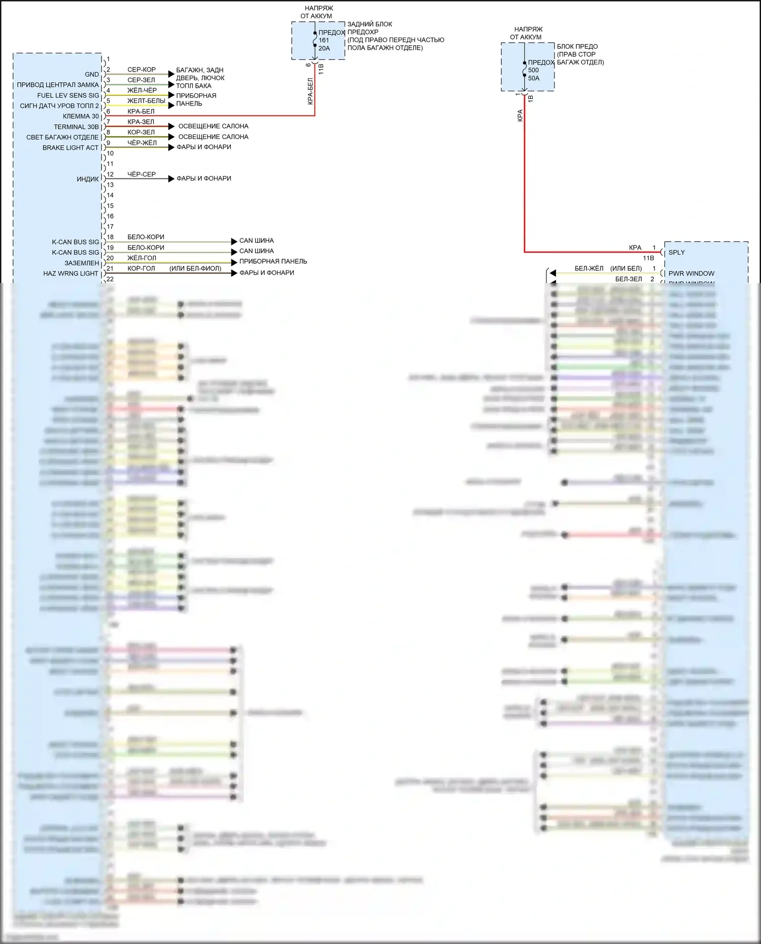 4 серия Gran Coupe BMW F36 (2013-2017): Электросхема заднего электронного блока управления 
