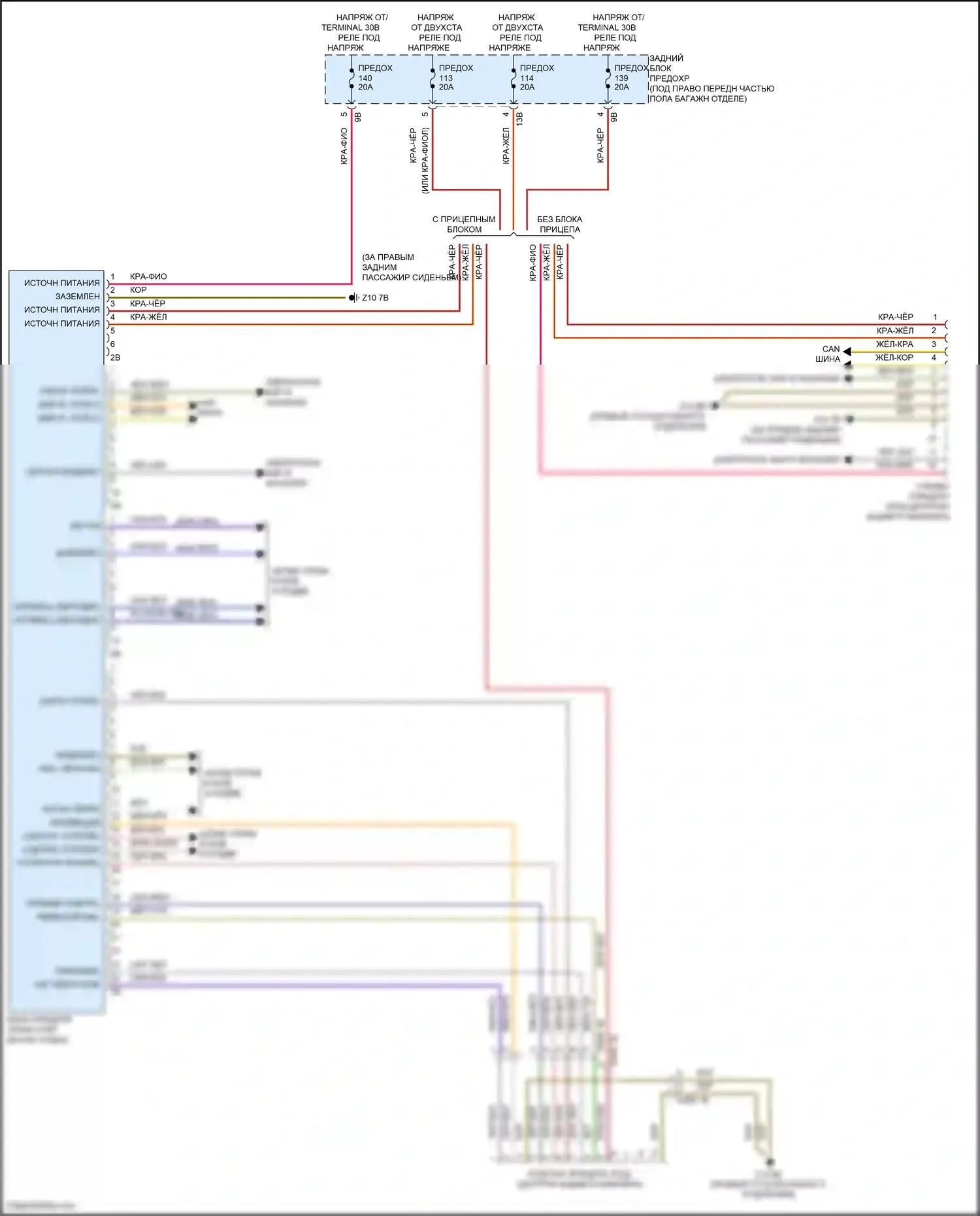 4 серия Gran Coupe BMW F36 (2013-2017): Электросхема буксировки прицепа 