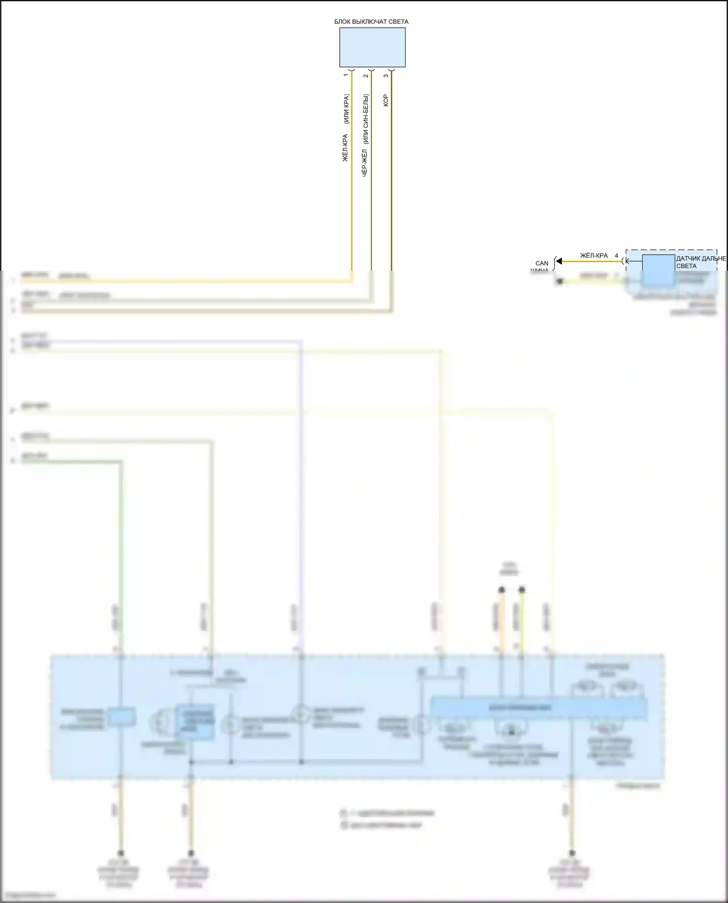 4 серия Gran Coupe BMW F36 (2013-2017): Электросхема фар, без светодиодных фар (2 из 2) 