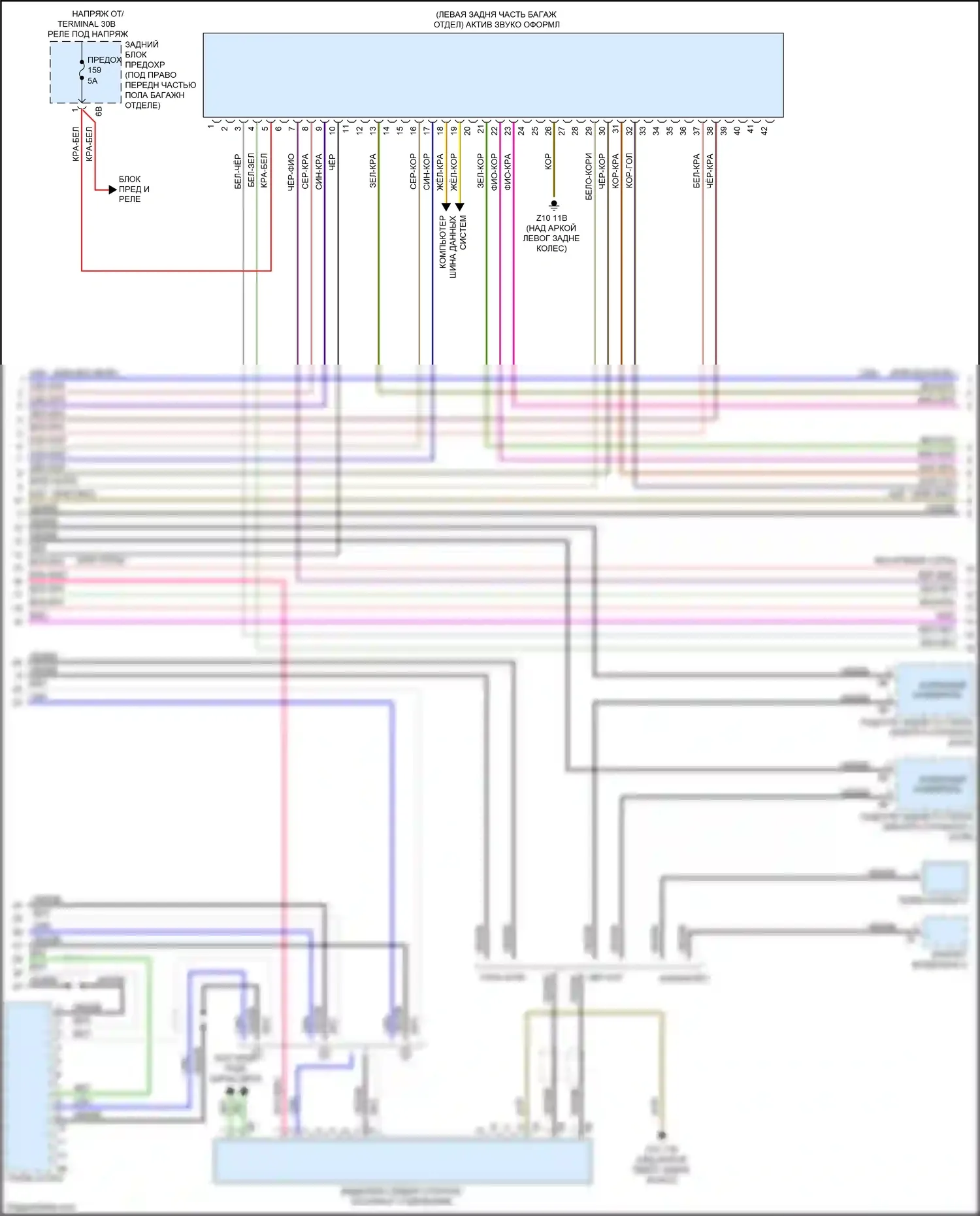 4 серия Gran Coupe BMW F36 (2013-2017): Hifi электросхема магнитолы, с активным звуковым оформлением (4 из 5) 