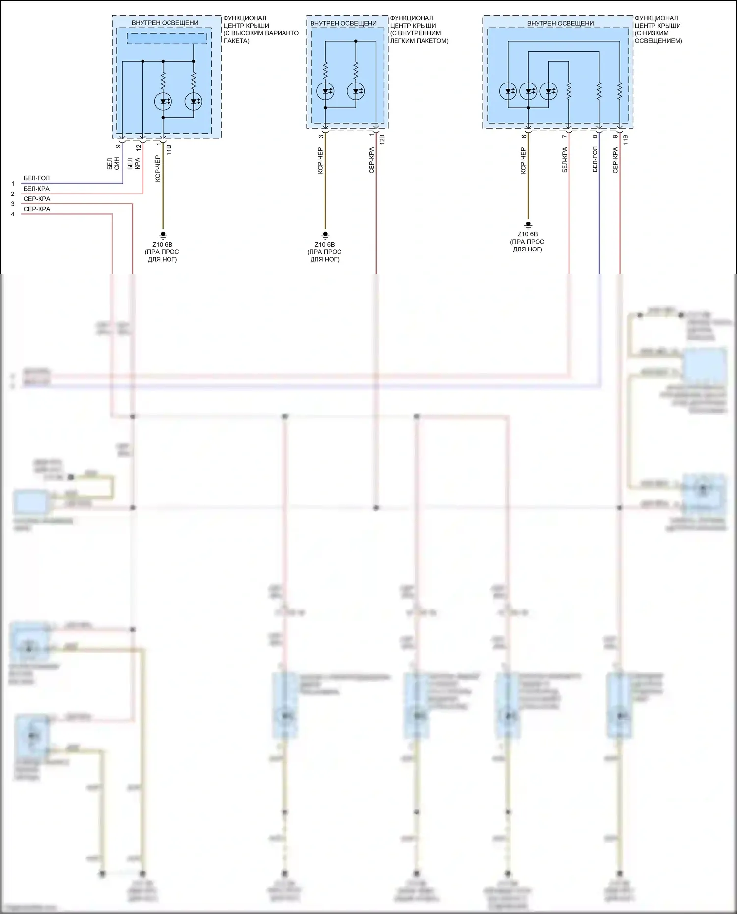 4 серия Gran Coupe BMW F36 (2013-2017): Электросхема подсветки приборной панели (2 из 2) 