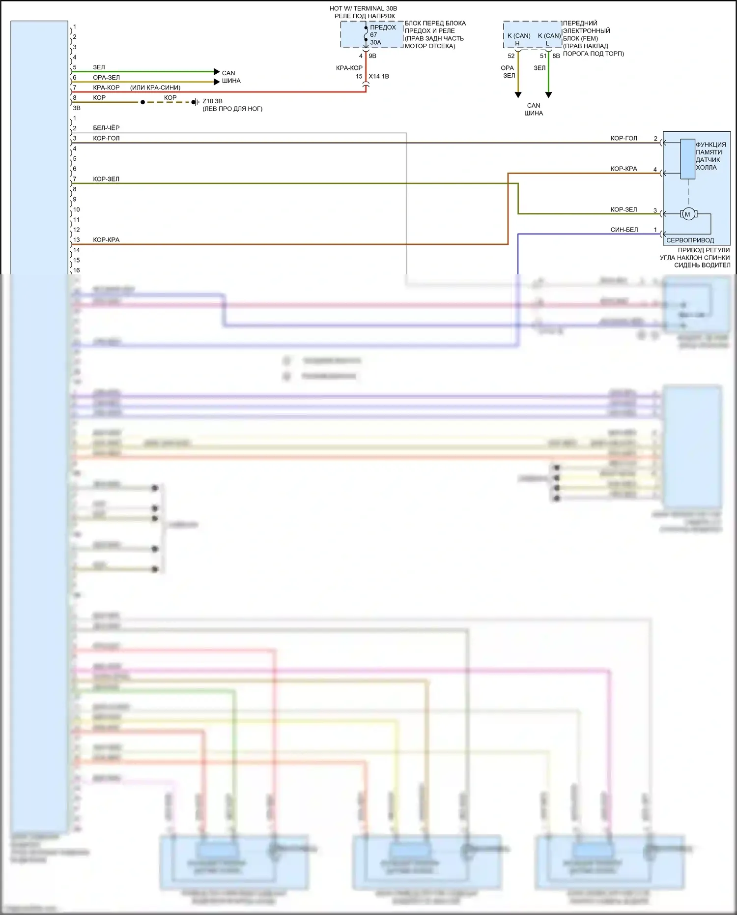 4 серия Gran Coupe BMW F36 (2013-2017): Электросхема сиденья памяти водителя 
