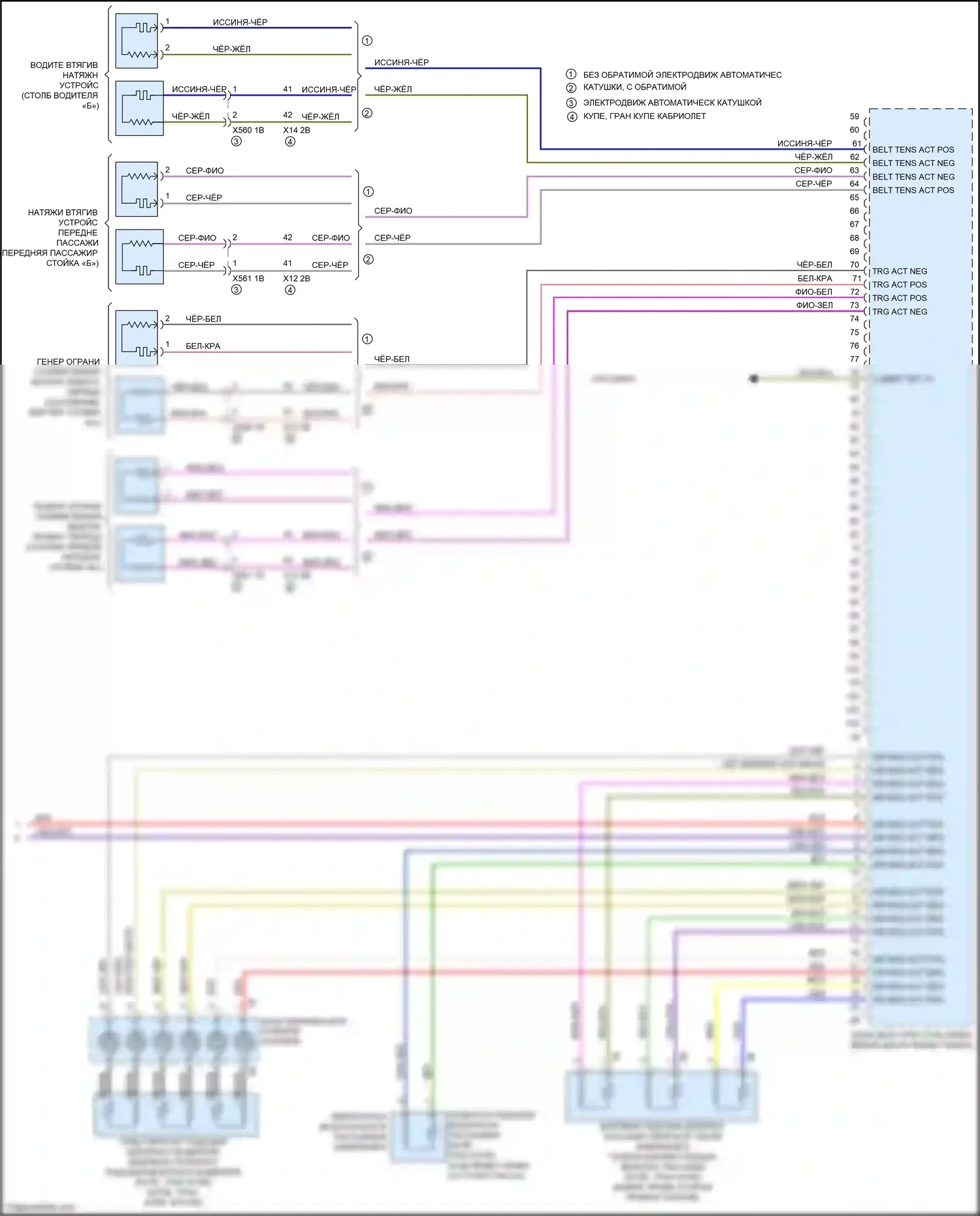 4 серия Gran Coupe BMW F36 (2013-2017): Электросхема подушек безопасности (4 из 4) 