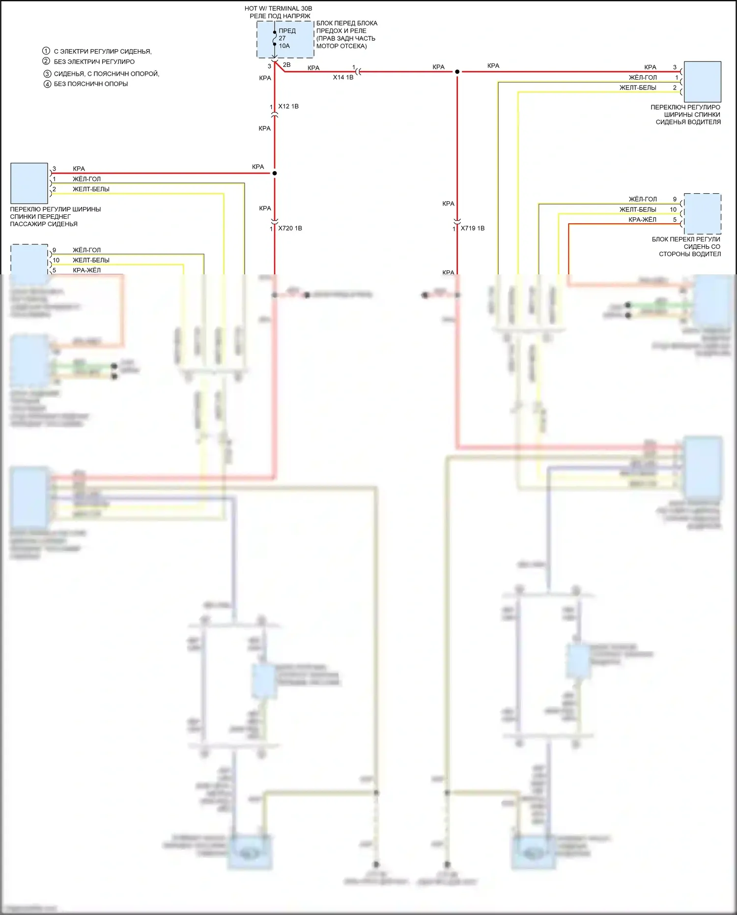 4 серия Gran Coupe BMW F36 (2013-2017): Электросхема спортивных сидений 