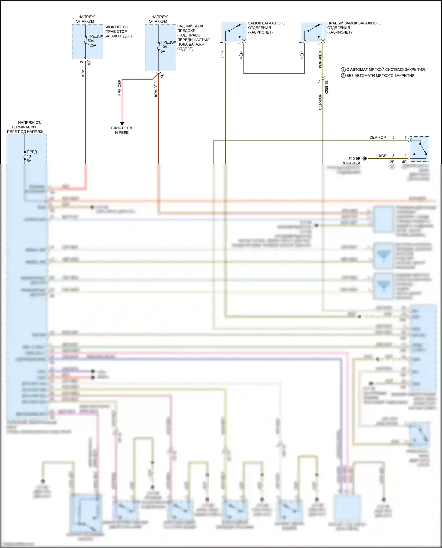 4 серия Gran Coupe BMW F36 (2013-2017): Электросхема системы бесключевого доступа (1 из 2) 