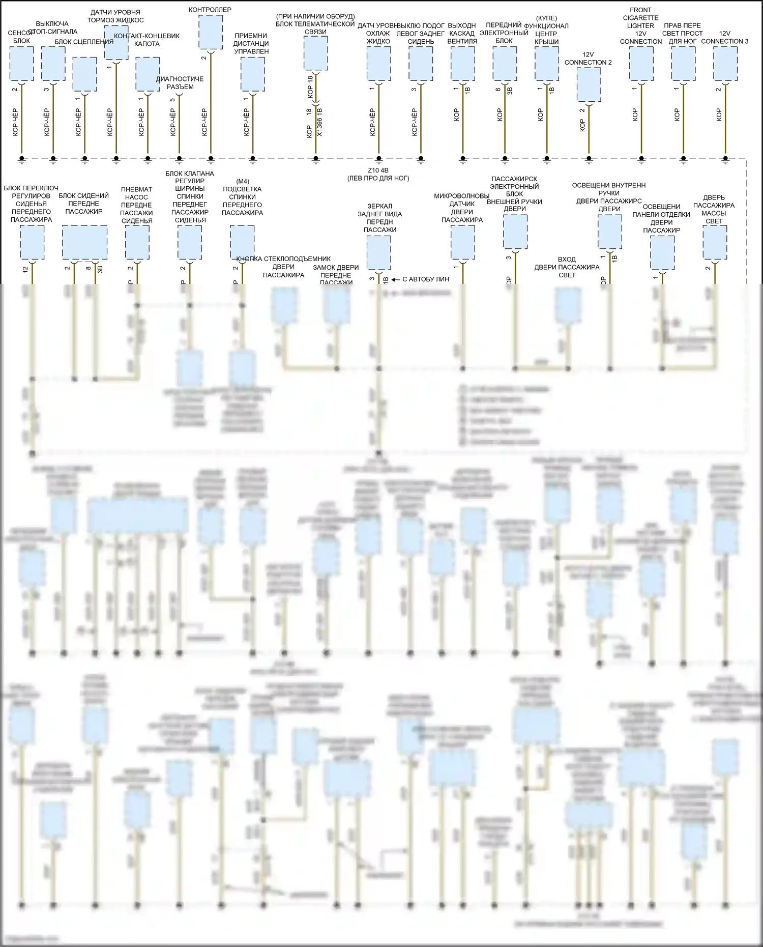 4 серия Gran Coupe BMW F36 (2013-2017): Электросхема точек подключения масс (2 из 4) 